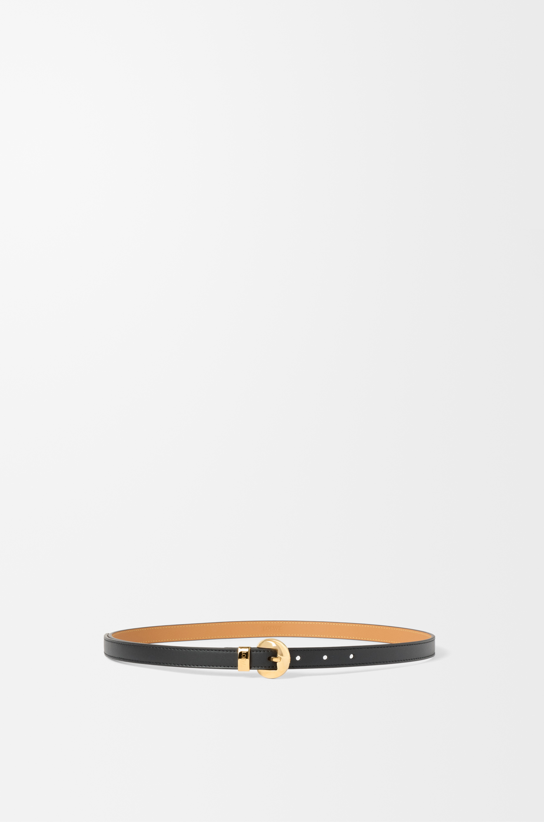 Pebble belt in smooth calfskin Black/Gold - LOEWE USA Official Website