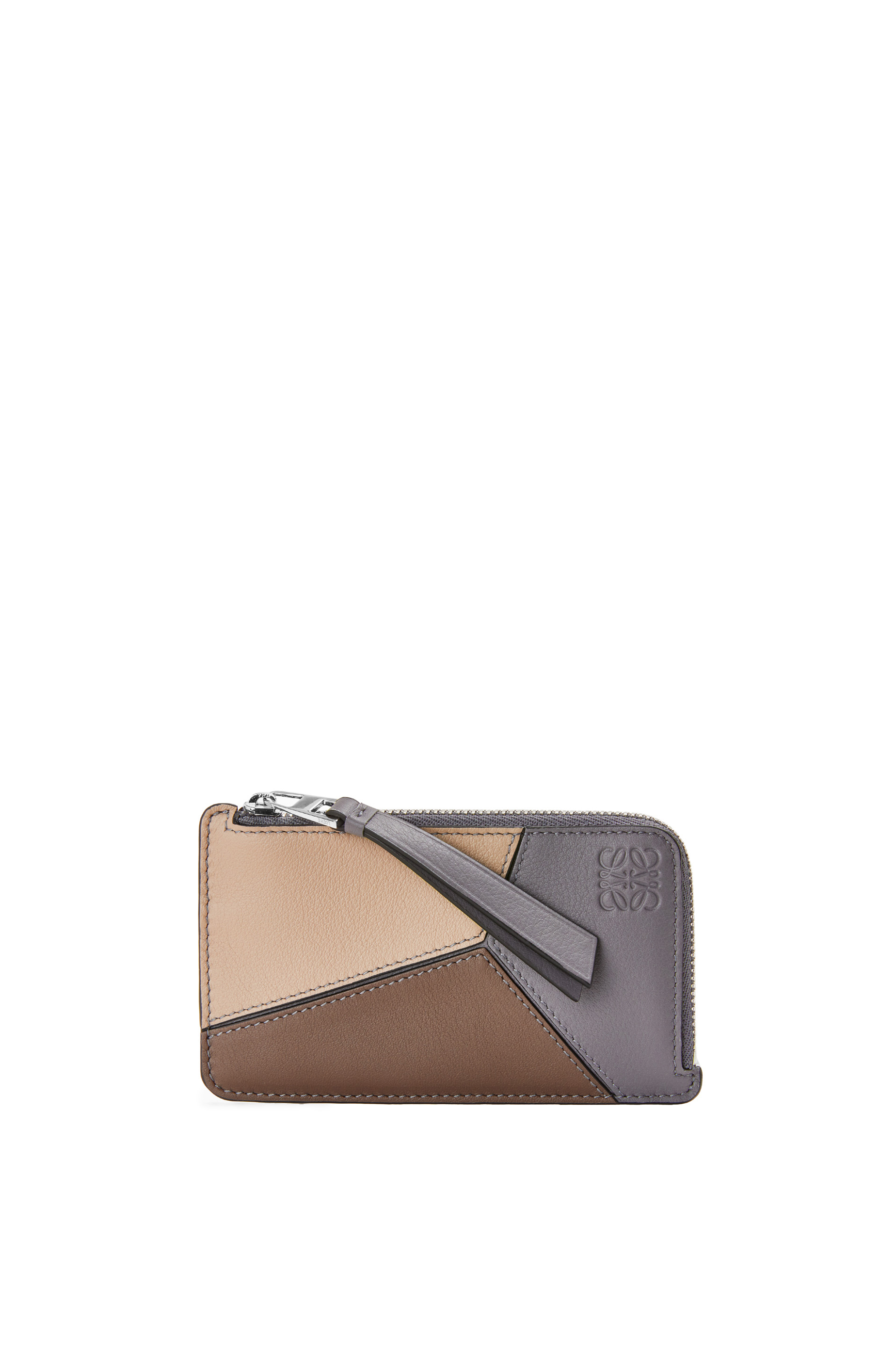 Puzzle coin cardholder in classic calfskin Grey/Tundra - LOEWE