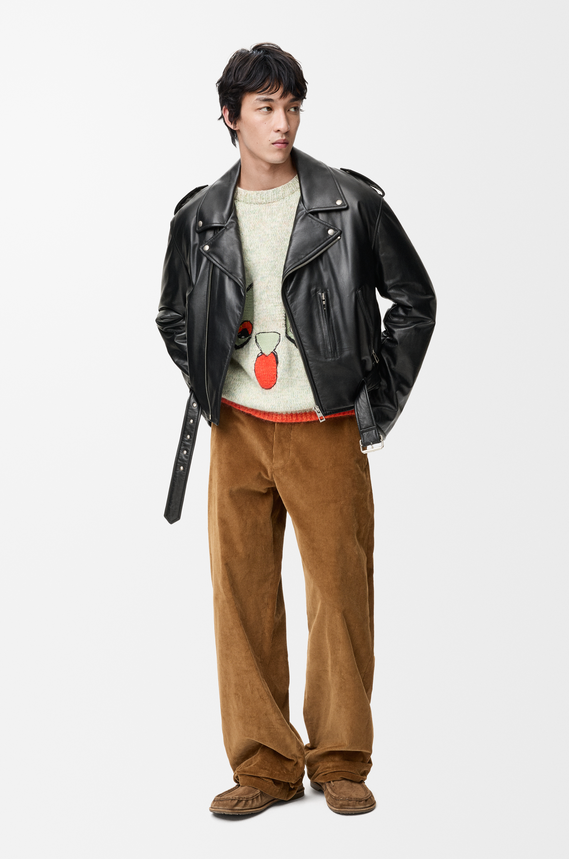 LOEWE Chaqueta biker en piel napa de cordero Negro