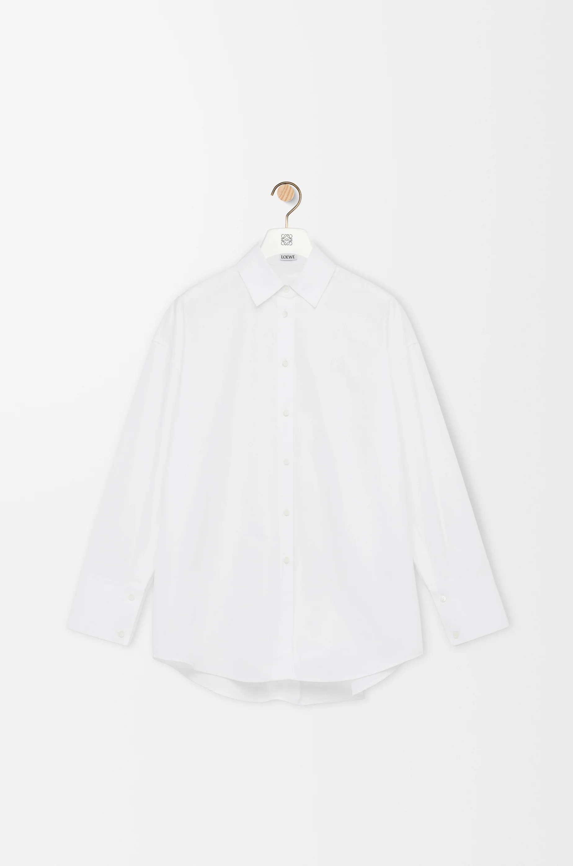 【LOEWE】Stripe cape in linen and cotton Cape shirt in cotton White - LOEWE