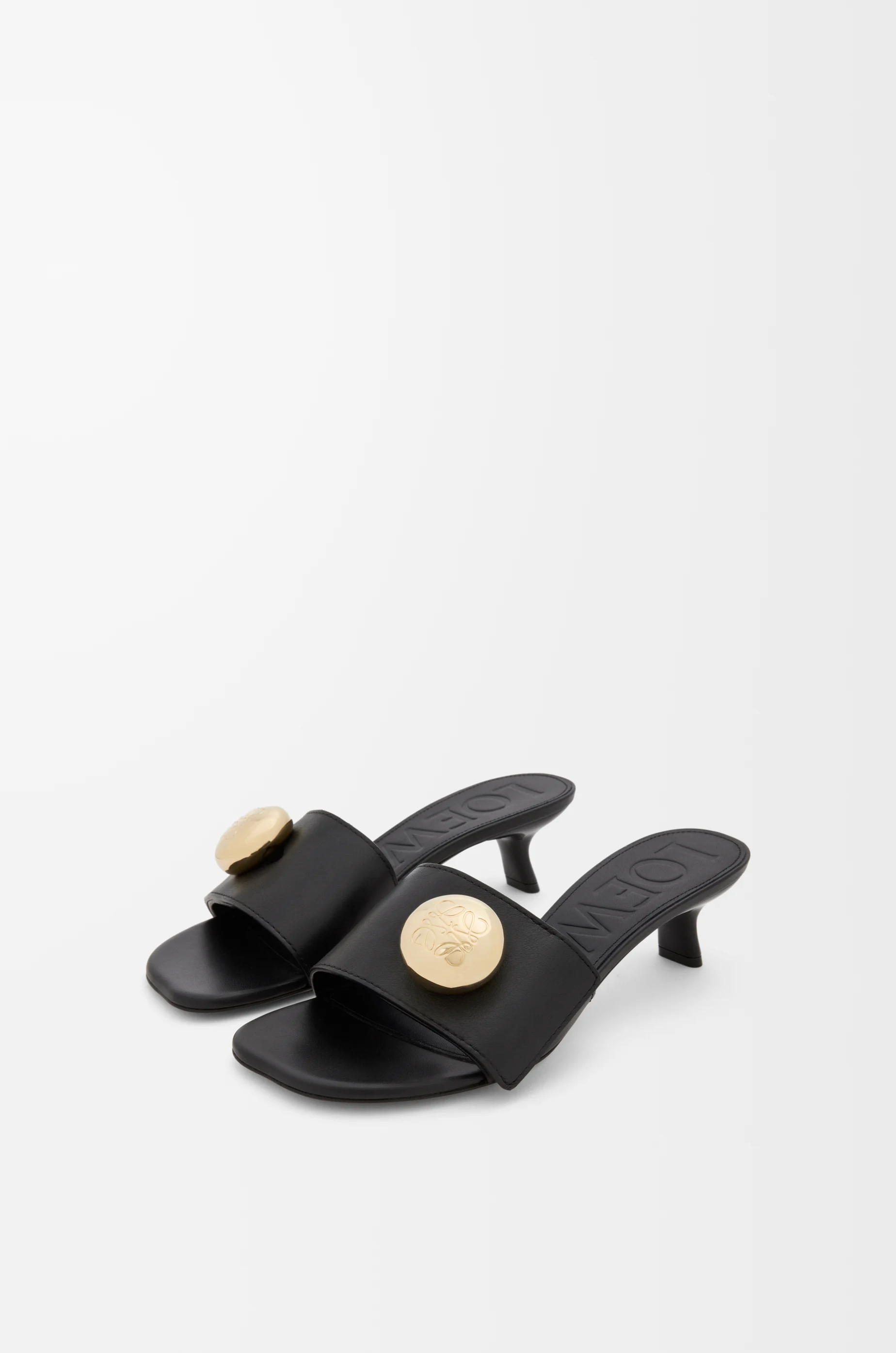 LOEWE 柔软牛皮革 Pebble 凉鞋 黑色