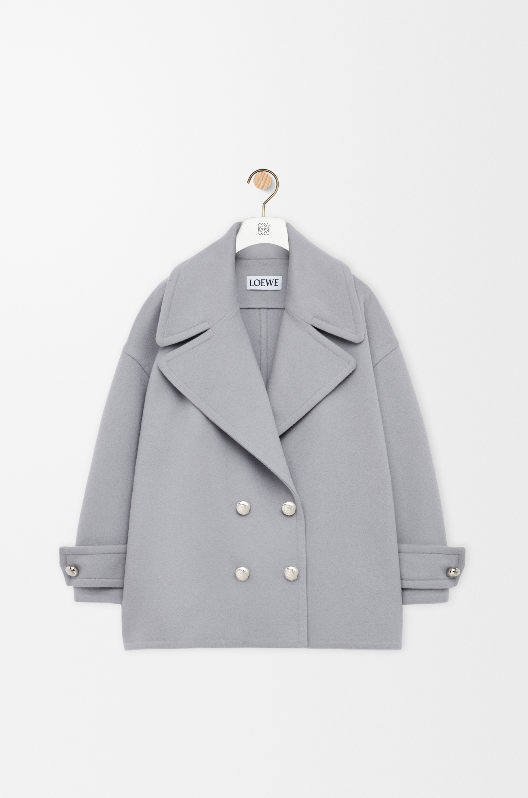 Pebble peacoat in wool Grey - LOEWE Pebble peacoat in wool Grey - LOEWE