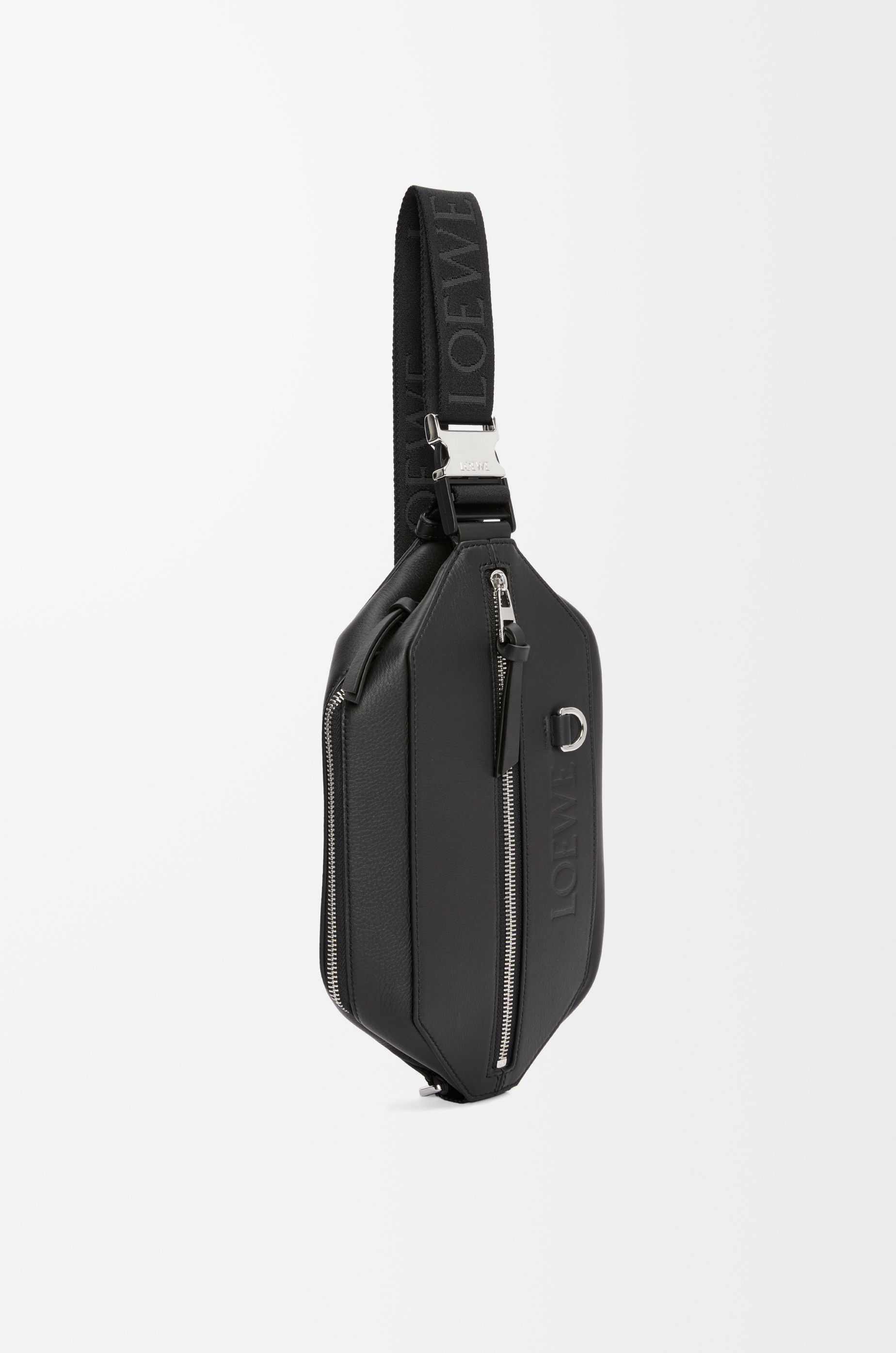 ロエベ　LOEWE Small Puzzle Biker bag in shiny calfskin Black - LOEWE