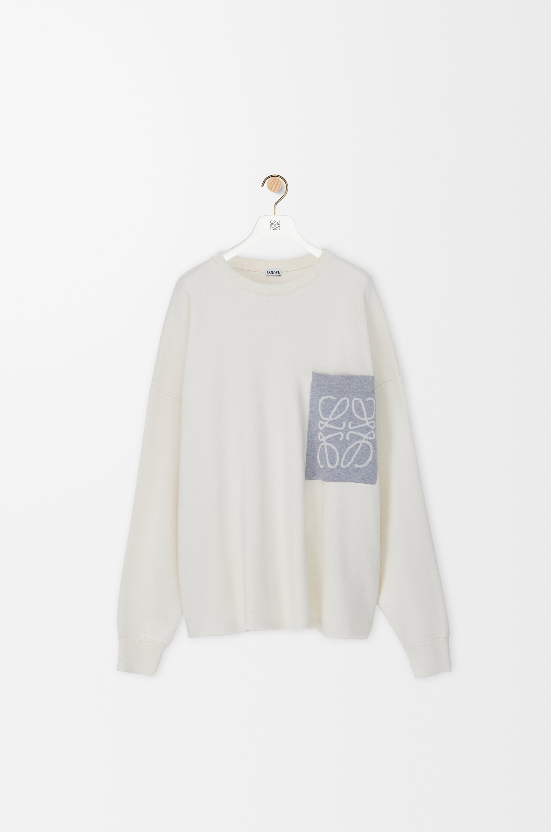 24AW ロエベ セーター(コットンブレンド) アナグラム　LOEWE アナグラム ポケット セーター（コットンブレンド） ベージュ