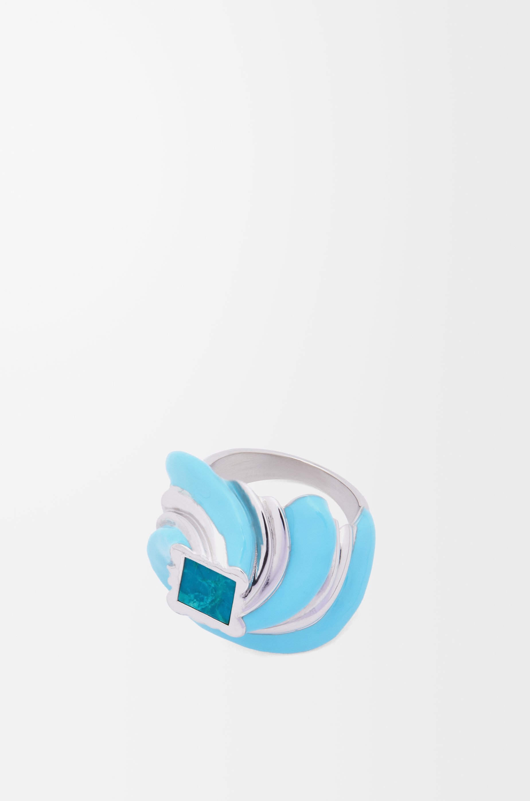 Twisted Anagram ring in sterling silver and enamel Silver