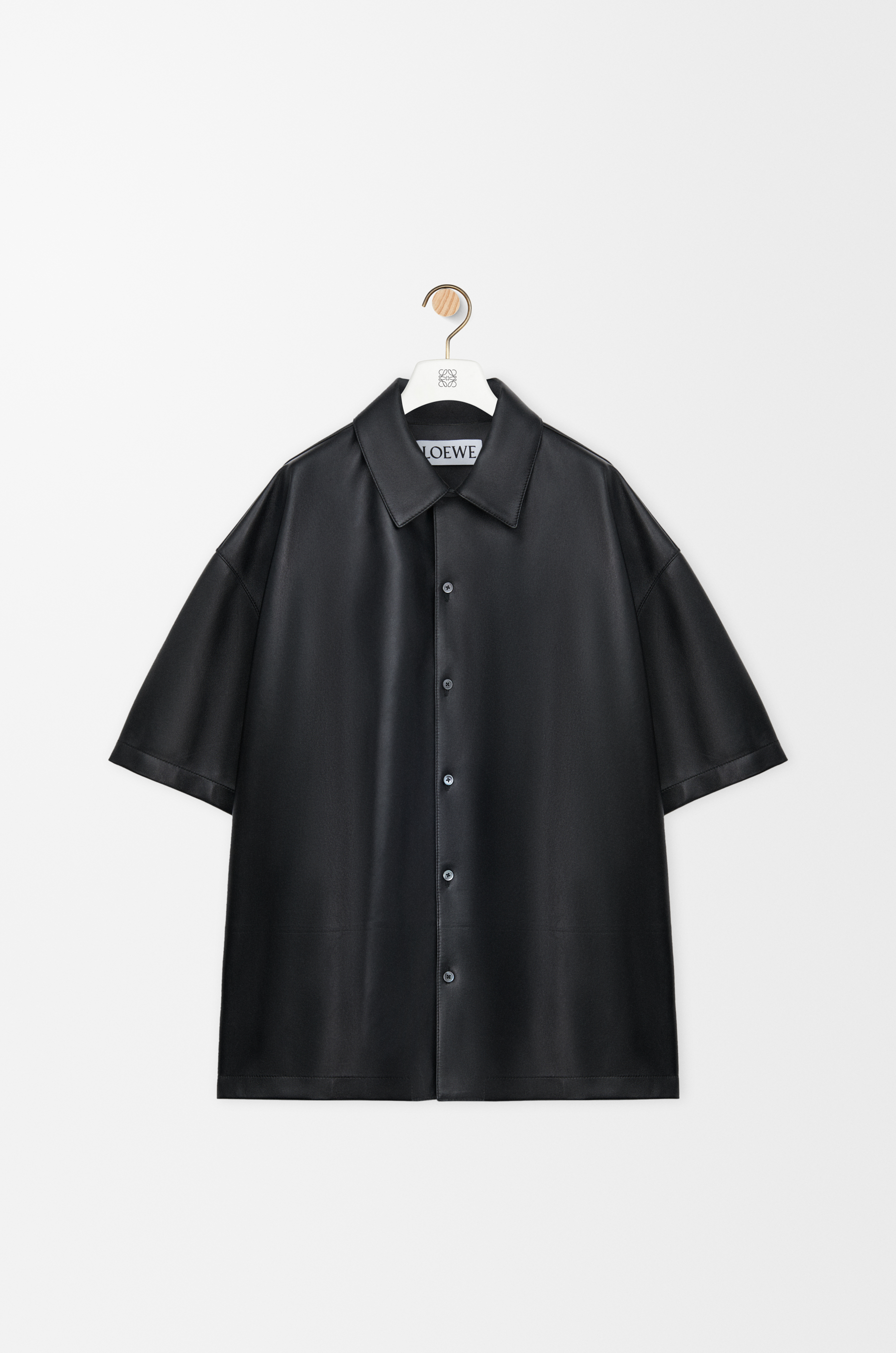 Short sleeve shirt in nappa lambskin Black - LOEWE
