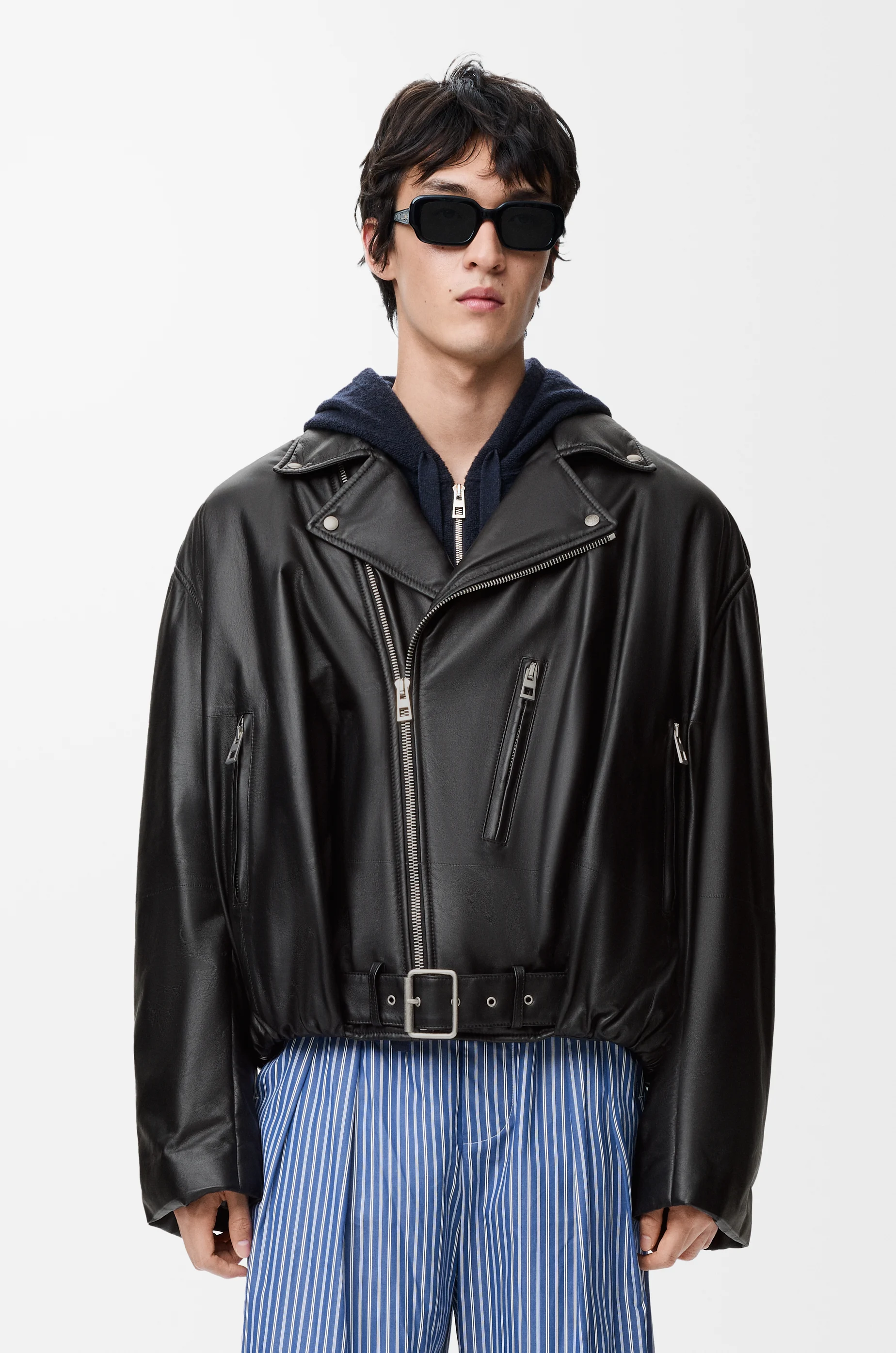 LOEWE Balloon biker jacket in nappa lambskin Black