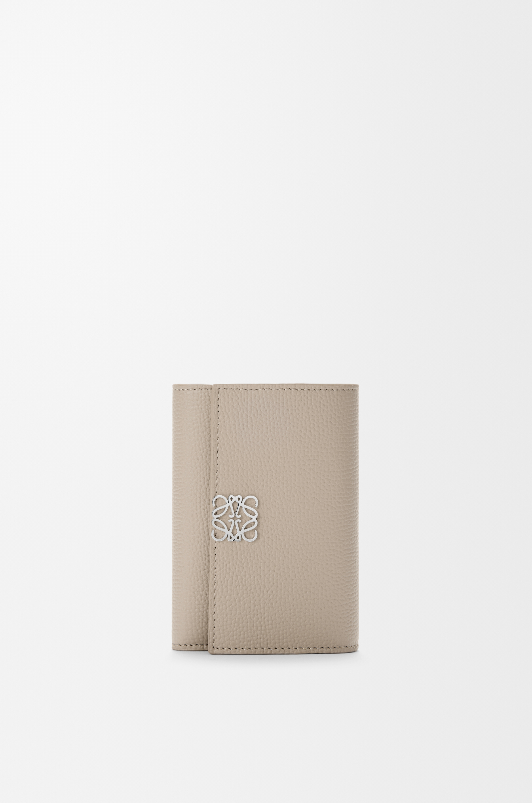Anagram small vertical wallet in pebble grained calfskin Brown - LOEWE