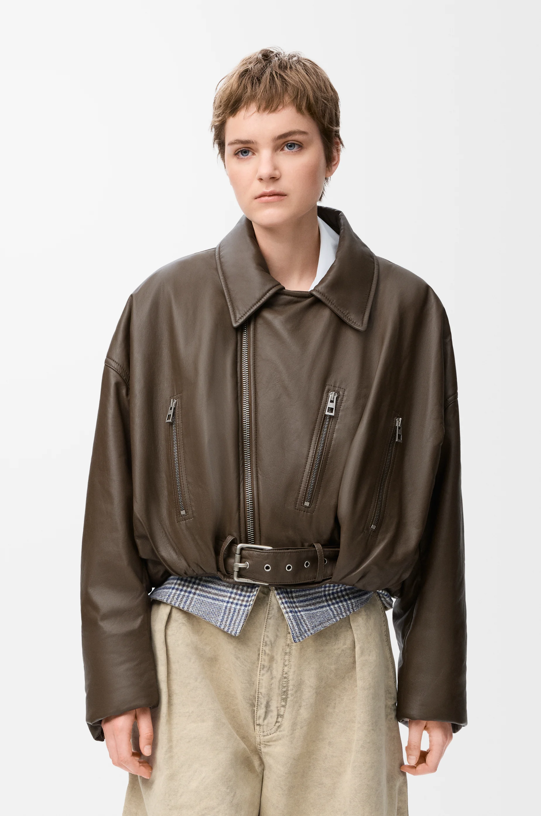 LOEWE バイカー ジャケット（ナパラム） カーキグリーン