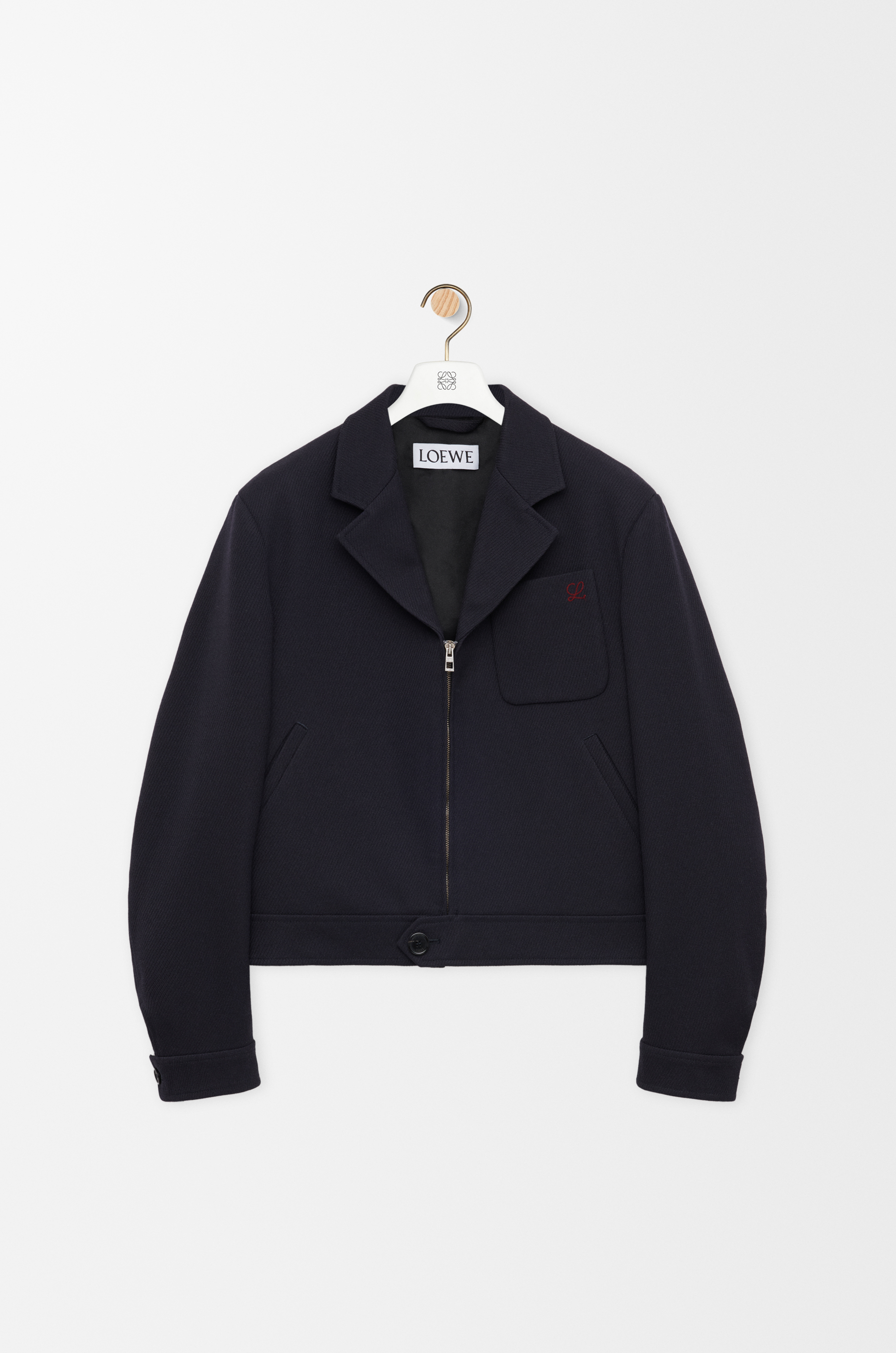 Zip-up jacket in wool Blue - LOEWE USA Official Website