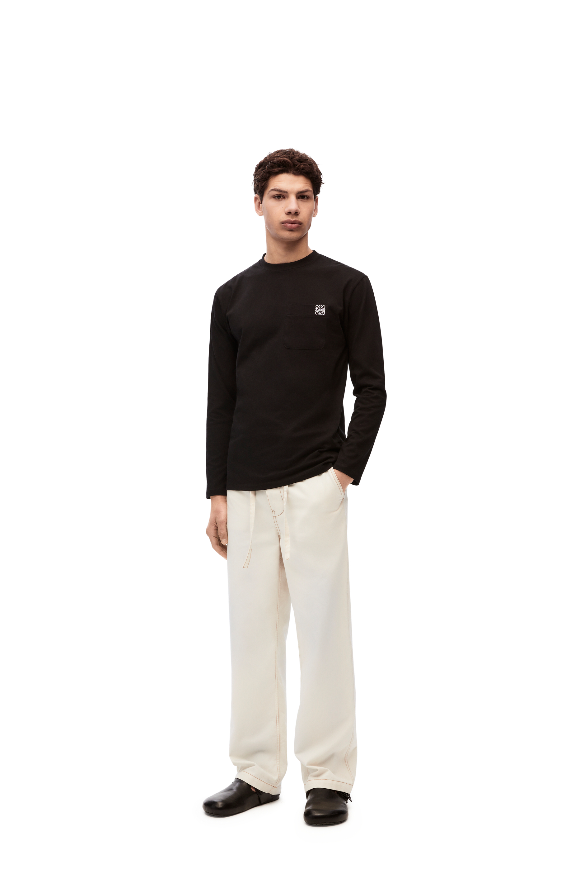 Regular fit long sleeve T-shirt in cotton Black - LOEWE