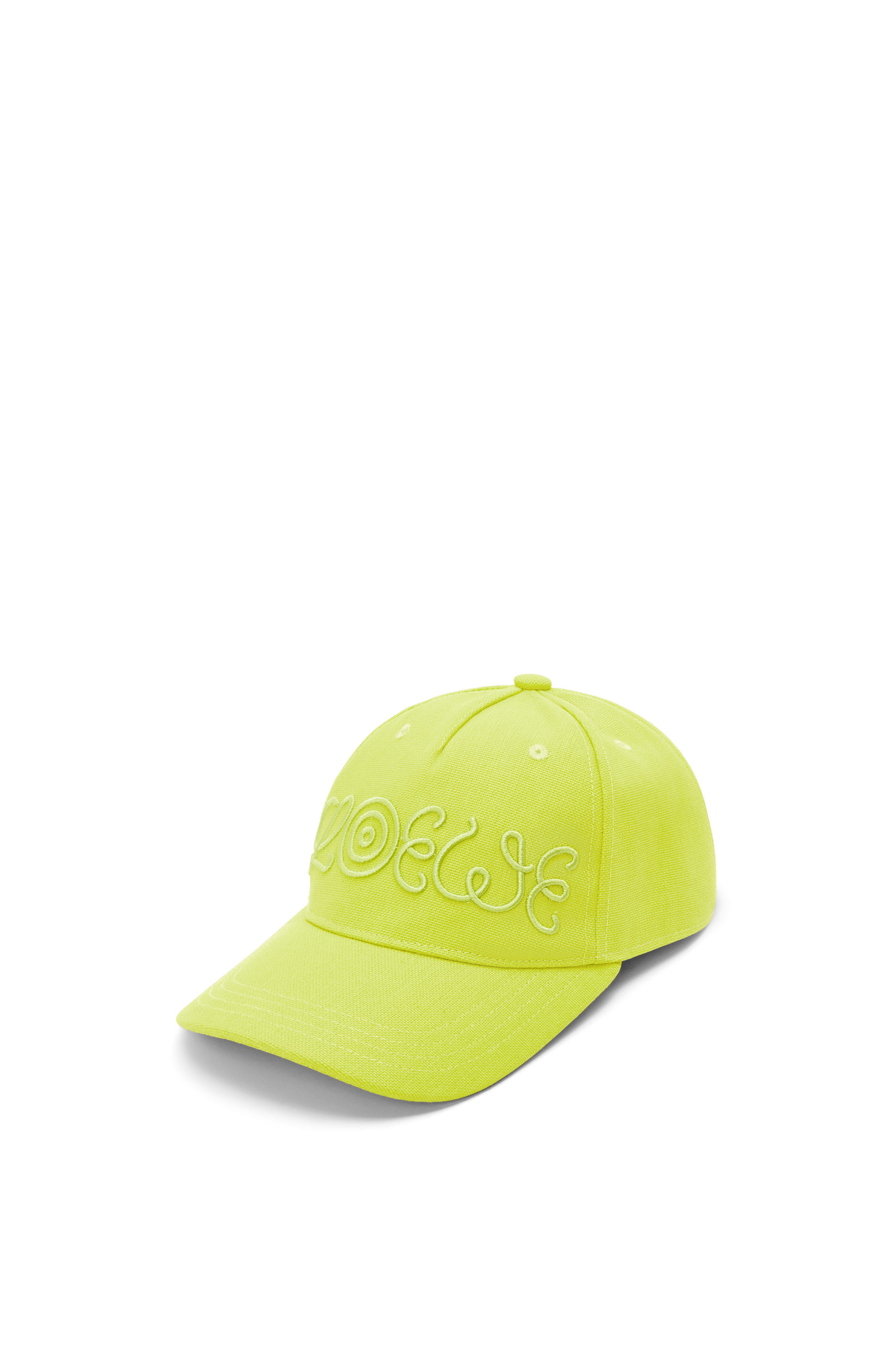 Logo cap in canvas Lime Yellow - LOEWE