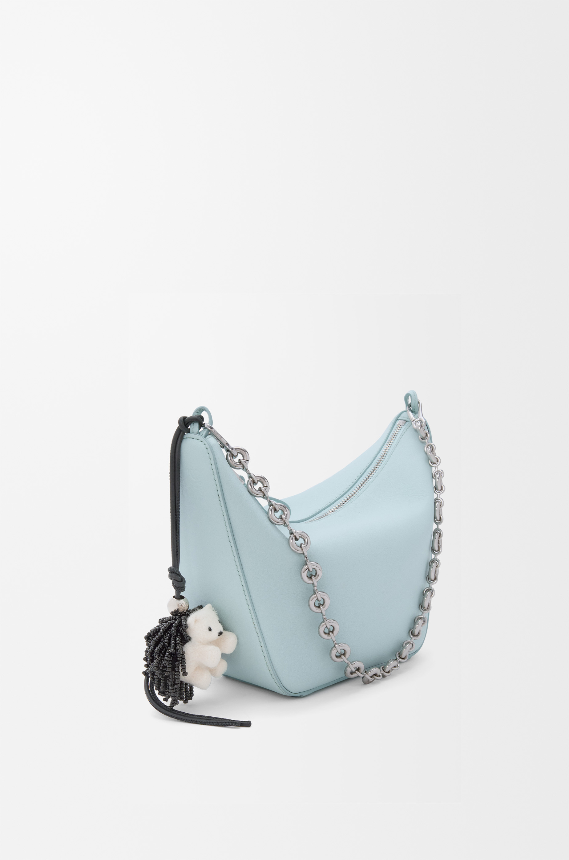 LOEWE Charm Hedgehog en fieltro, cuentas y piel de ternera Negro/Blanco Suave