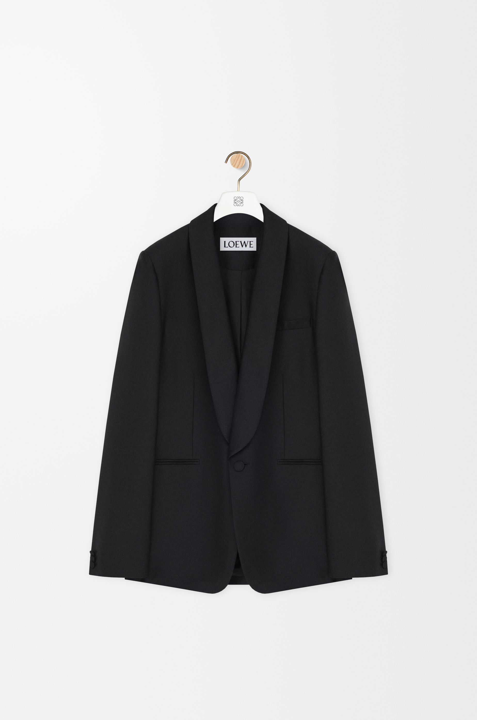 Jacket in wool and silk Black - LOEWE