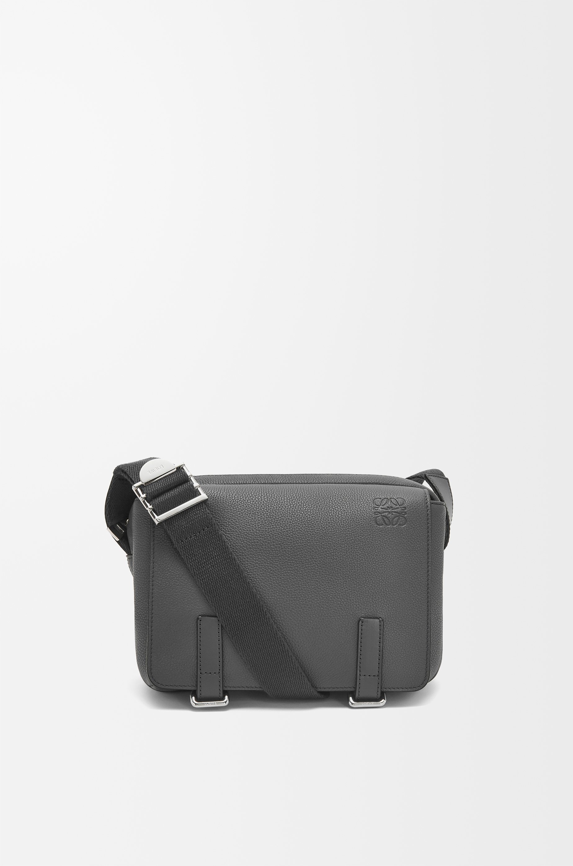 XS Military messenger bag in soft grained calfskin Anthracite - LOEWE