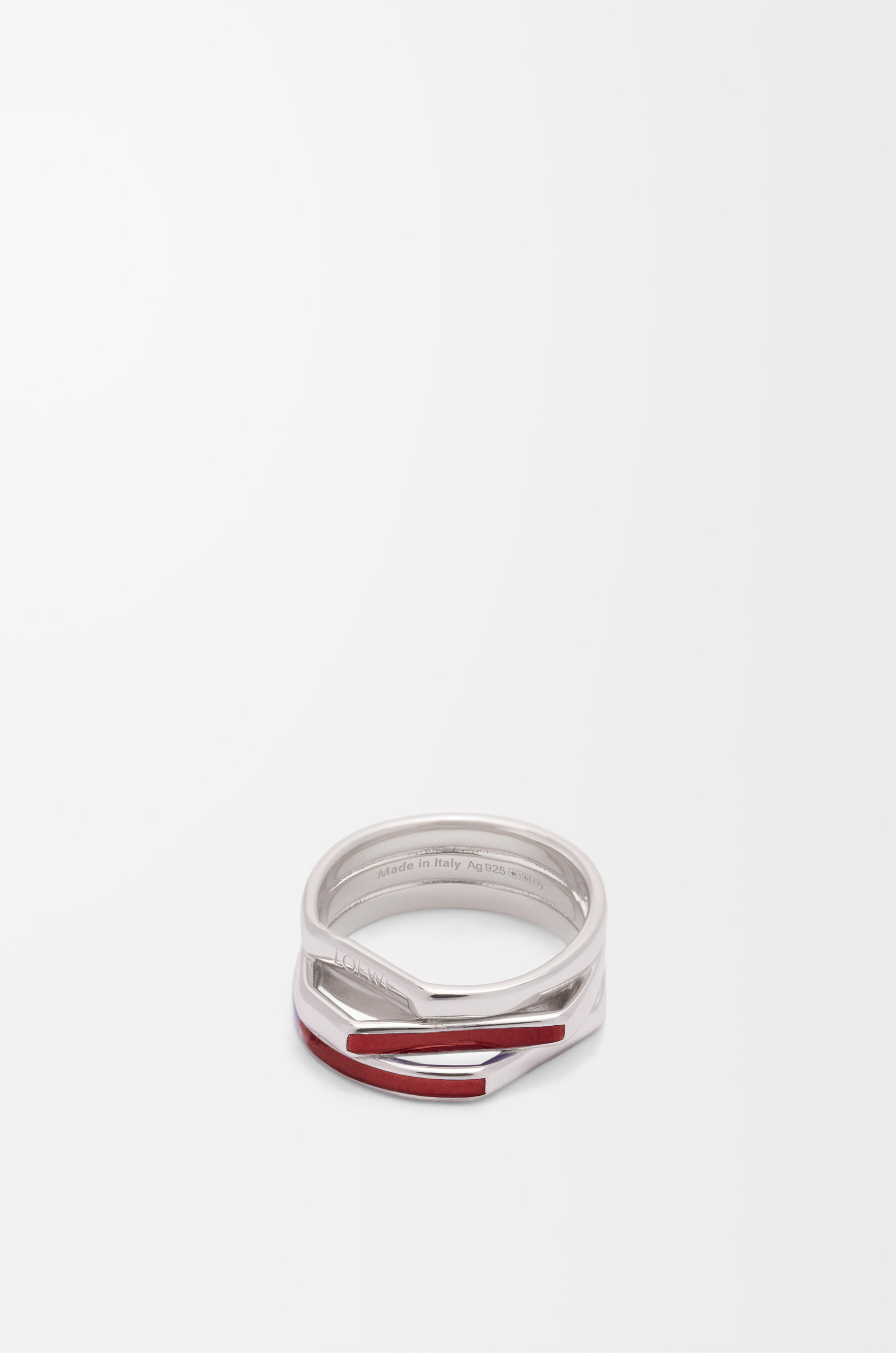 超特価激安の商品をすべて Stacked LOEWE - Silver enamel and silver sterling in ring アクセサリー