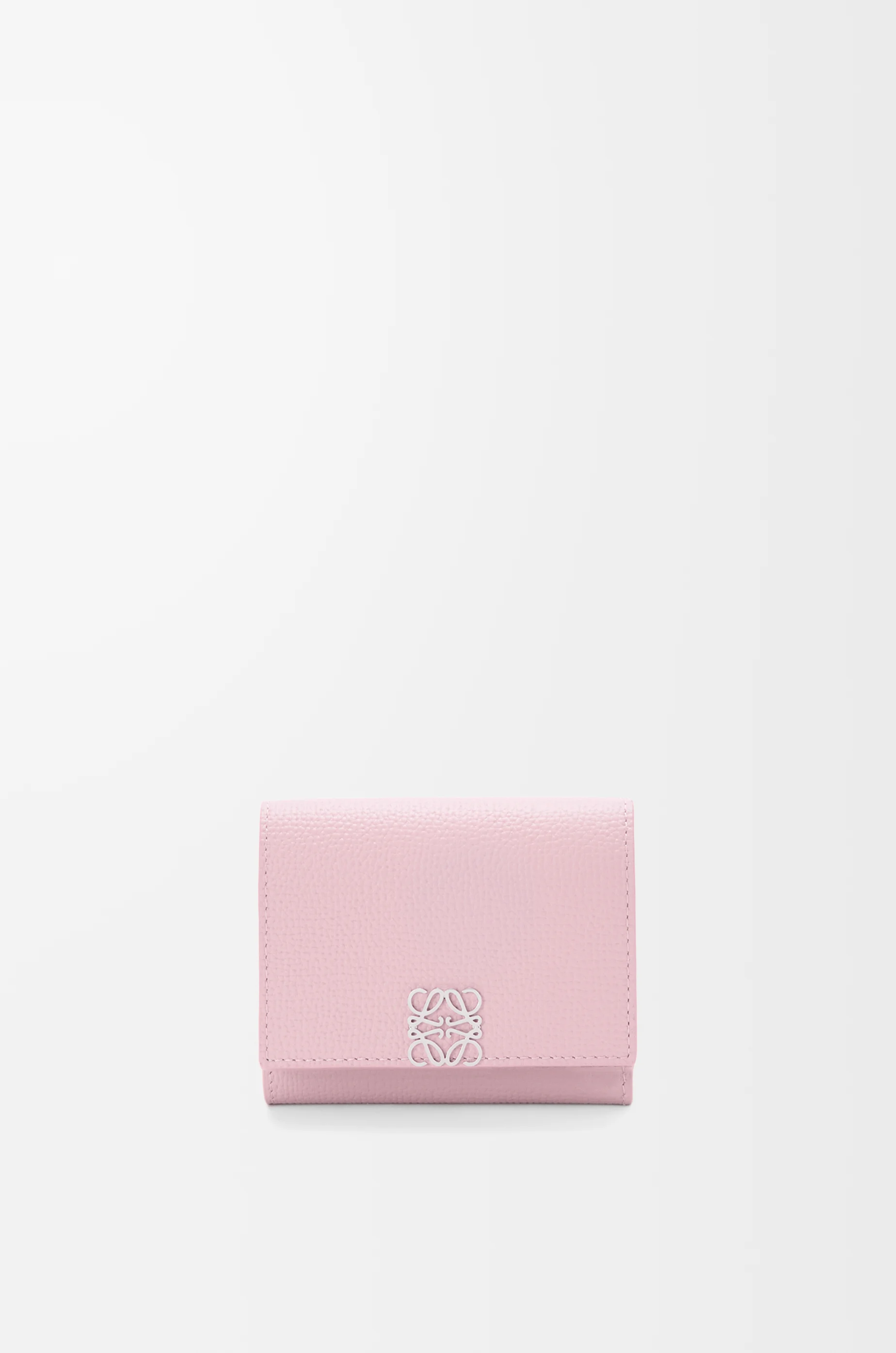 Anagram trifold wallet in pebble grained calfskin Pink - LOEWE
