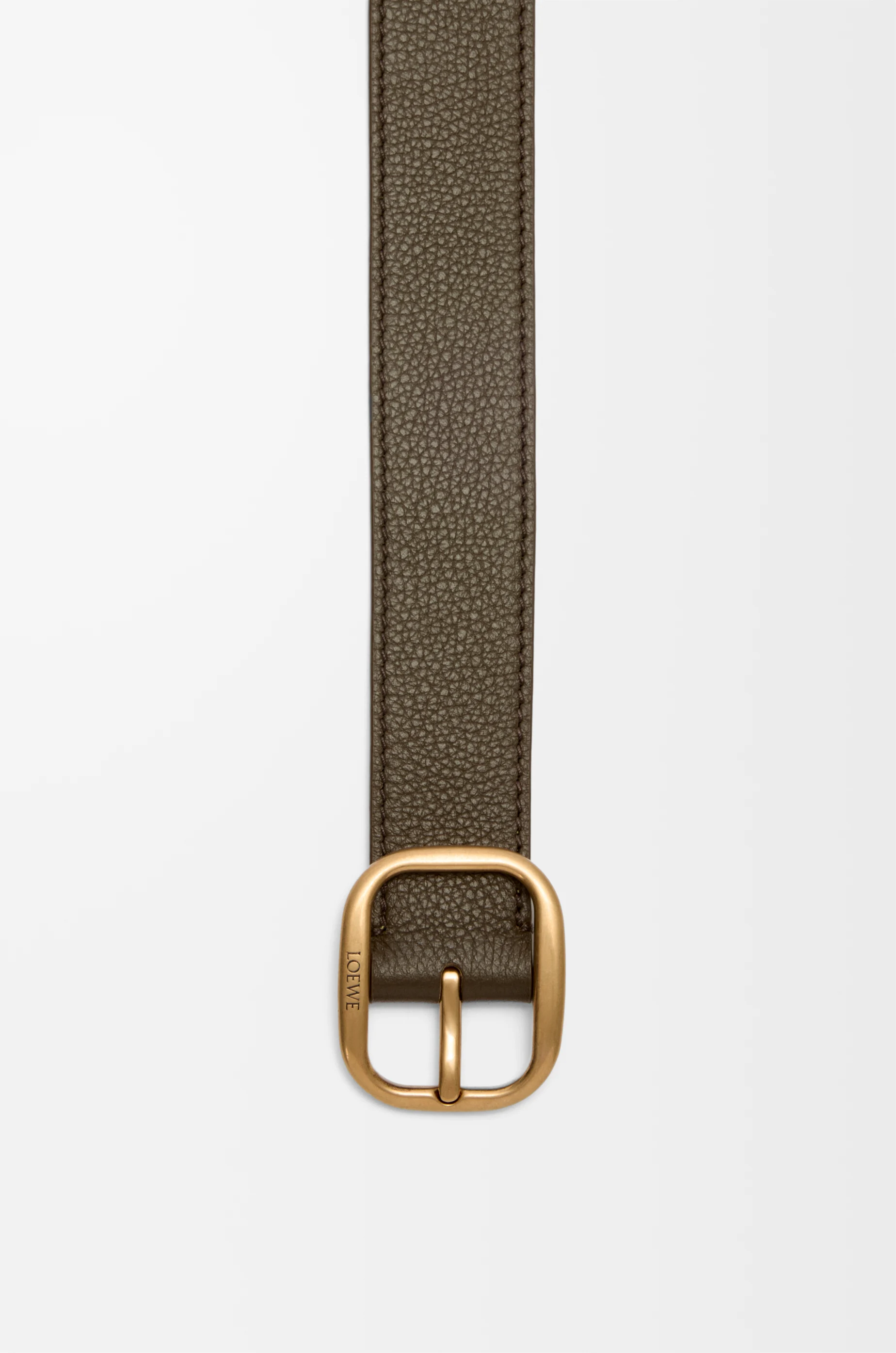 LOEWE Rounded soft belt in supple grained calfskin Tundra/Gold