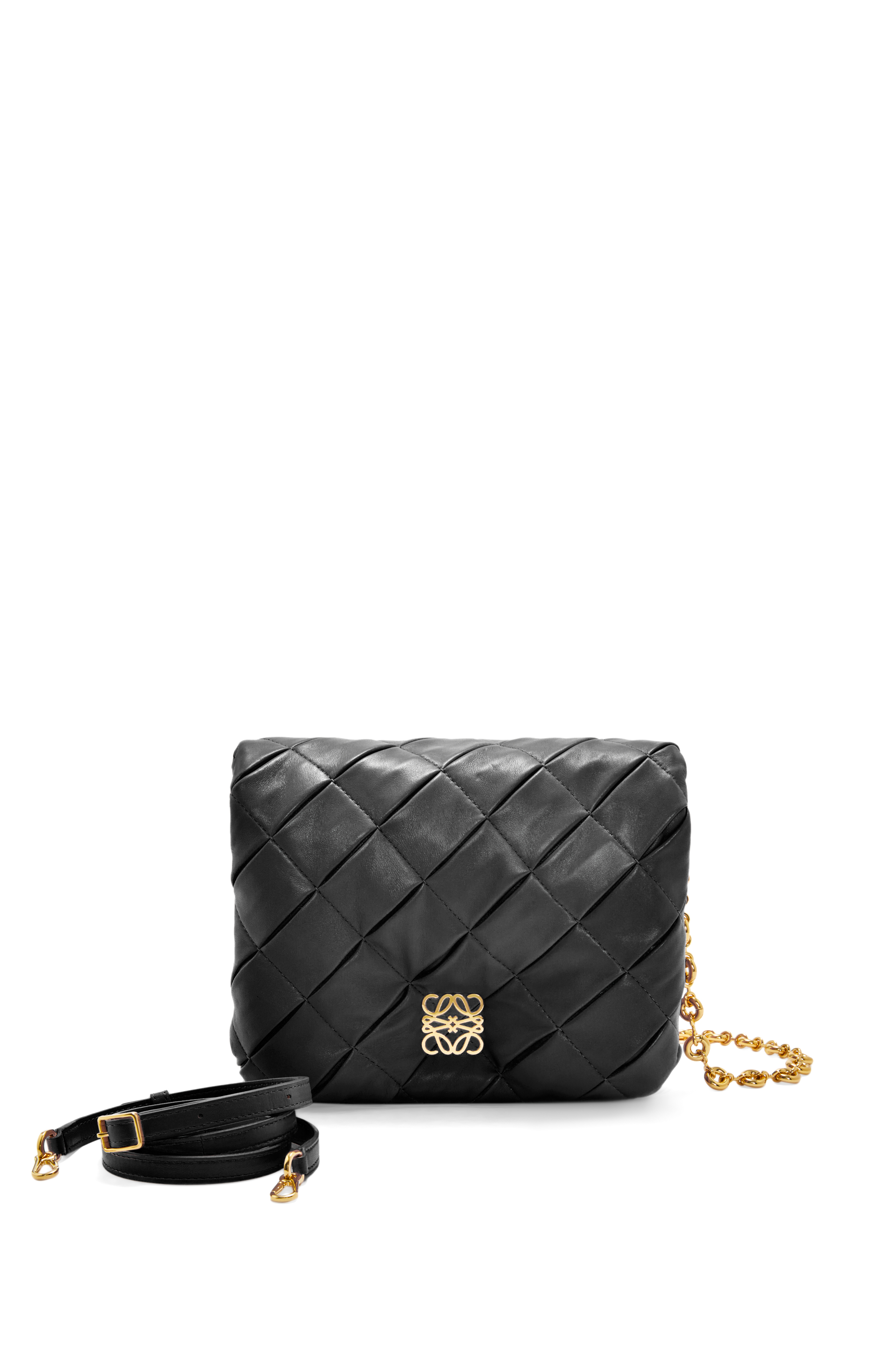 Goya Medium Leather Shoulder Bag in Black - Loewe