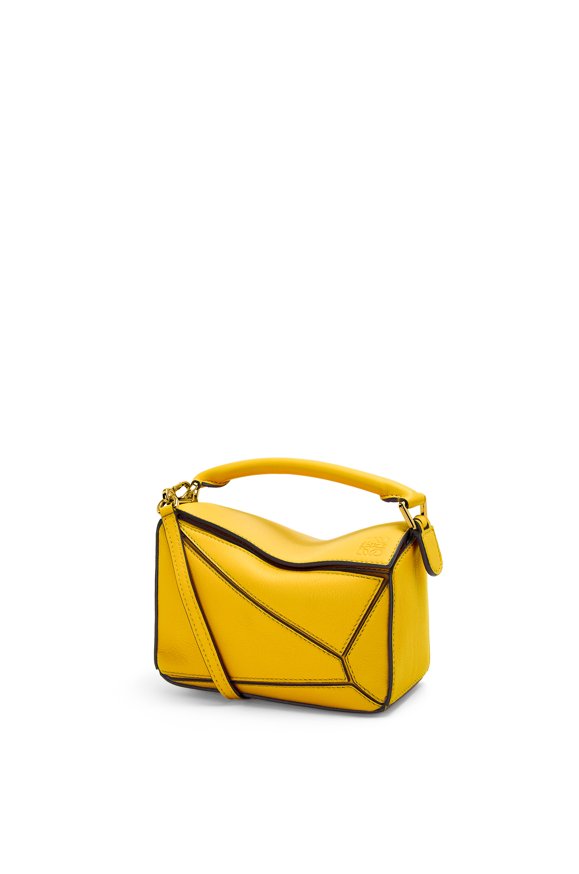 Mini Puzzle bag in classic calfskin Mustard LOEWE