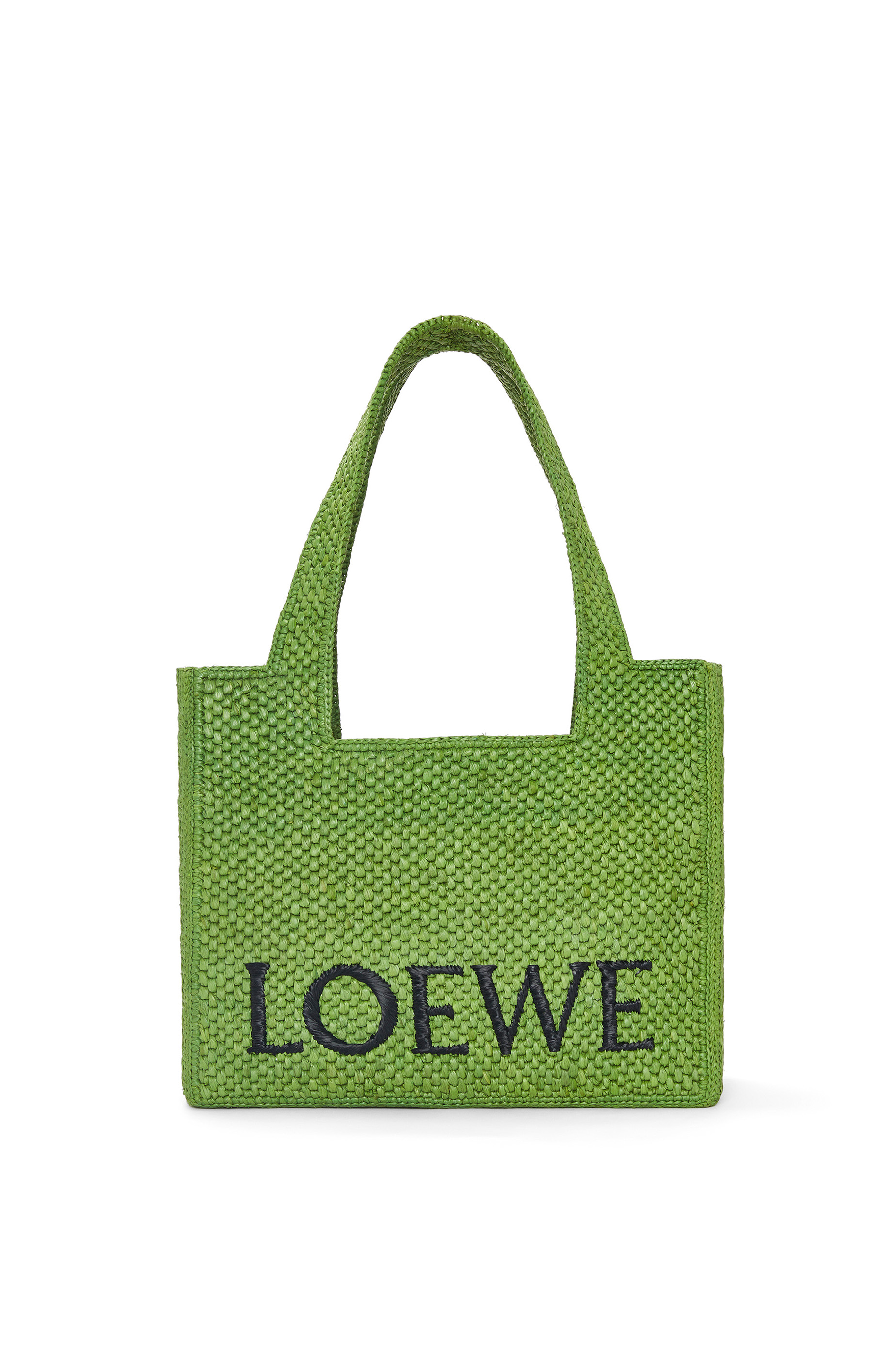 Borsa LOEWE Font Tote media in rafia VERDE - LOEWE