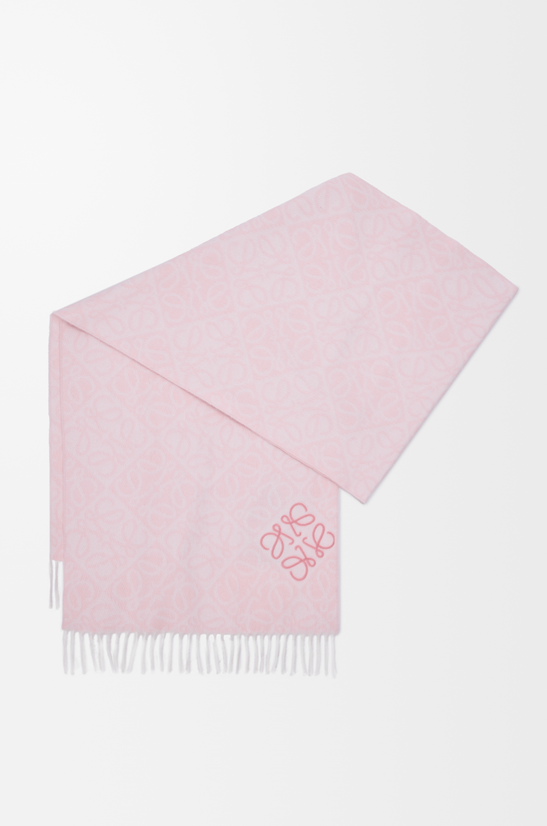 Anagram scarf in wool and cashmere Pink - LOEWE