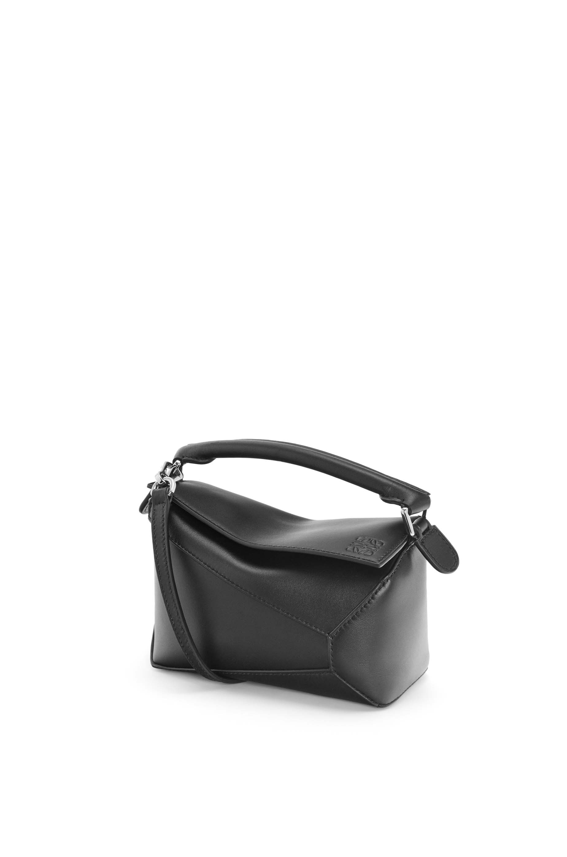 Mini Puzzle bag in satin calfskin Black - LOEWE