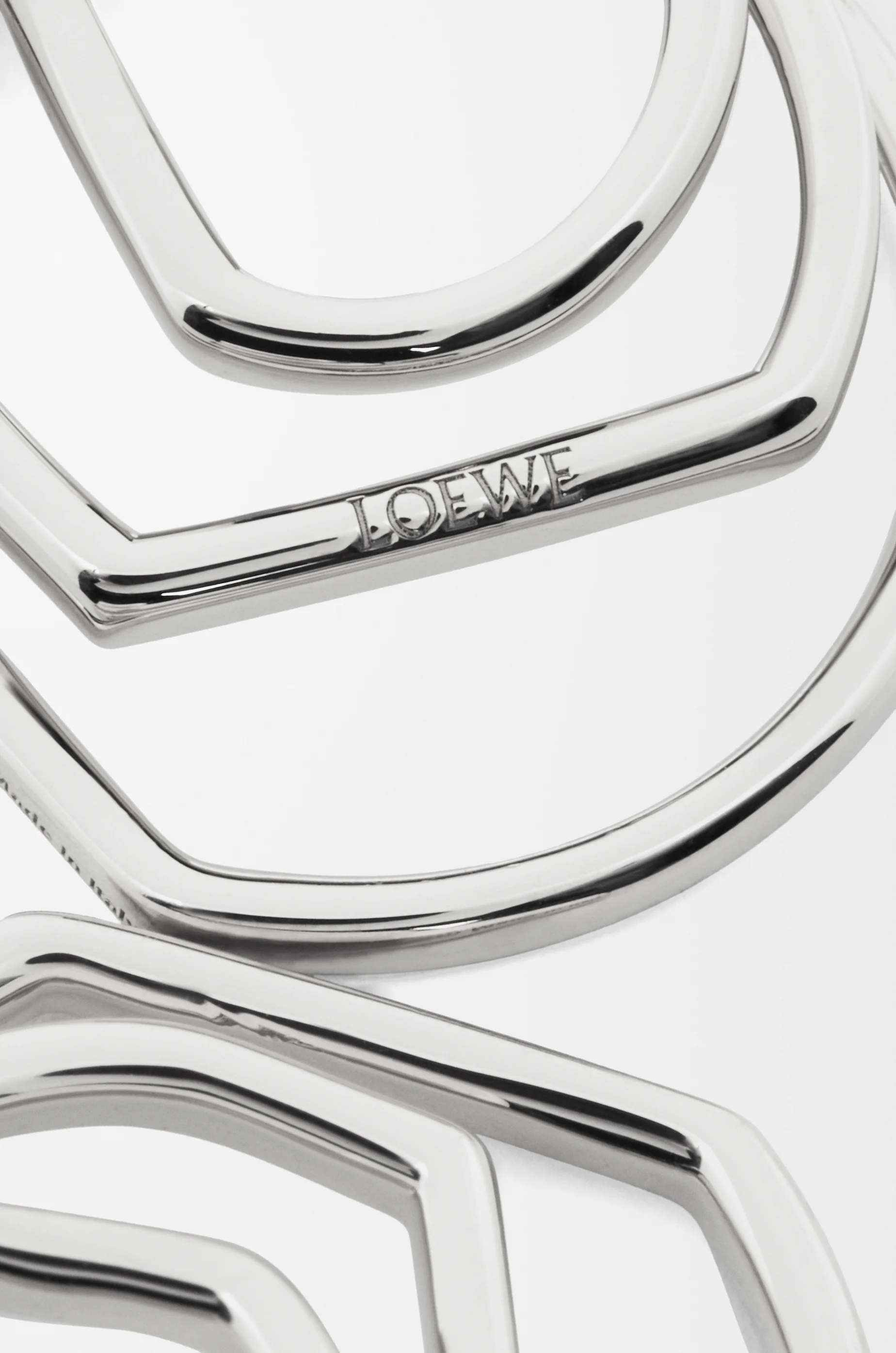 LOEWE 純銀層疊圓圈耳環 銀色