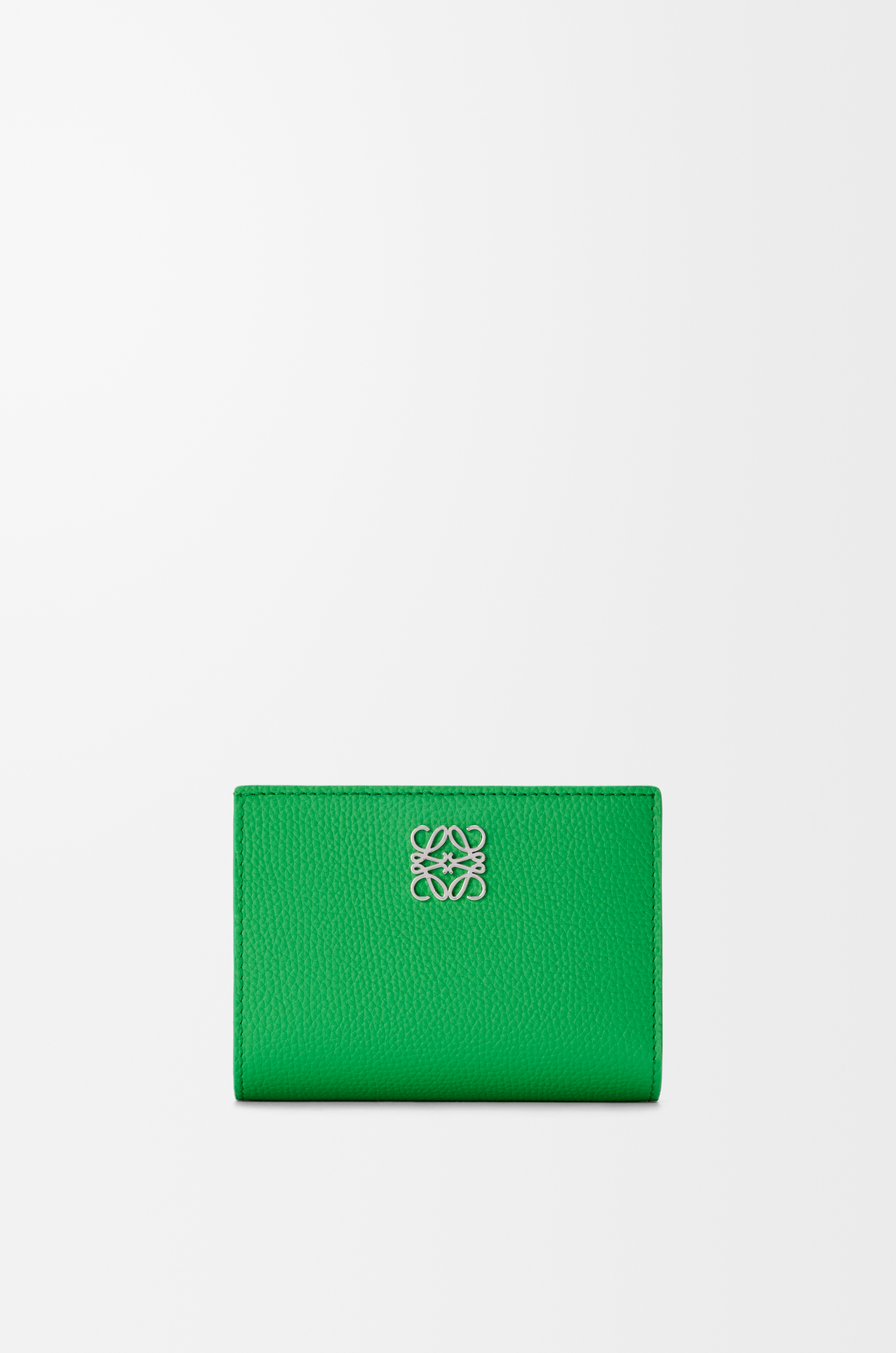 JAM  MADE × NF COMPACT WALLET　Green Anagram compact wallet in pebble grained calfskin Green - LOEWE