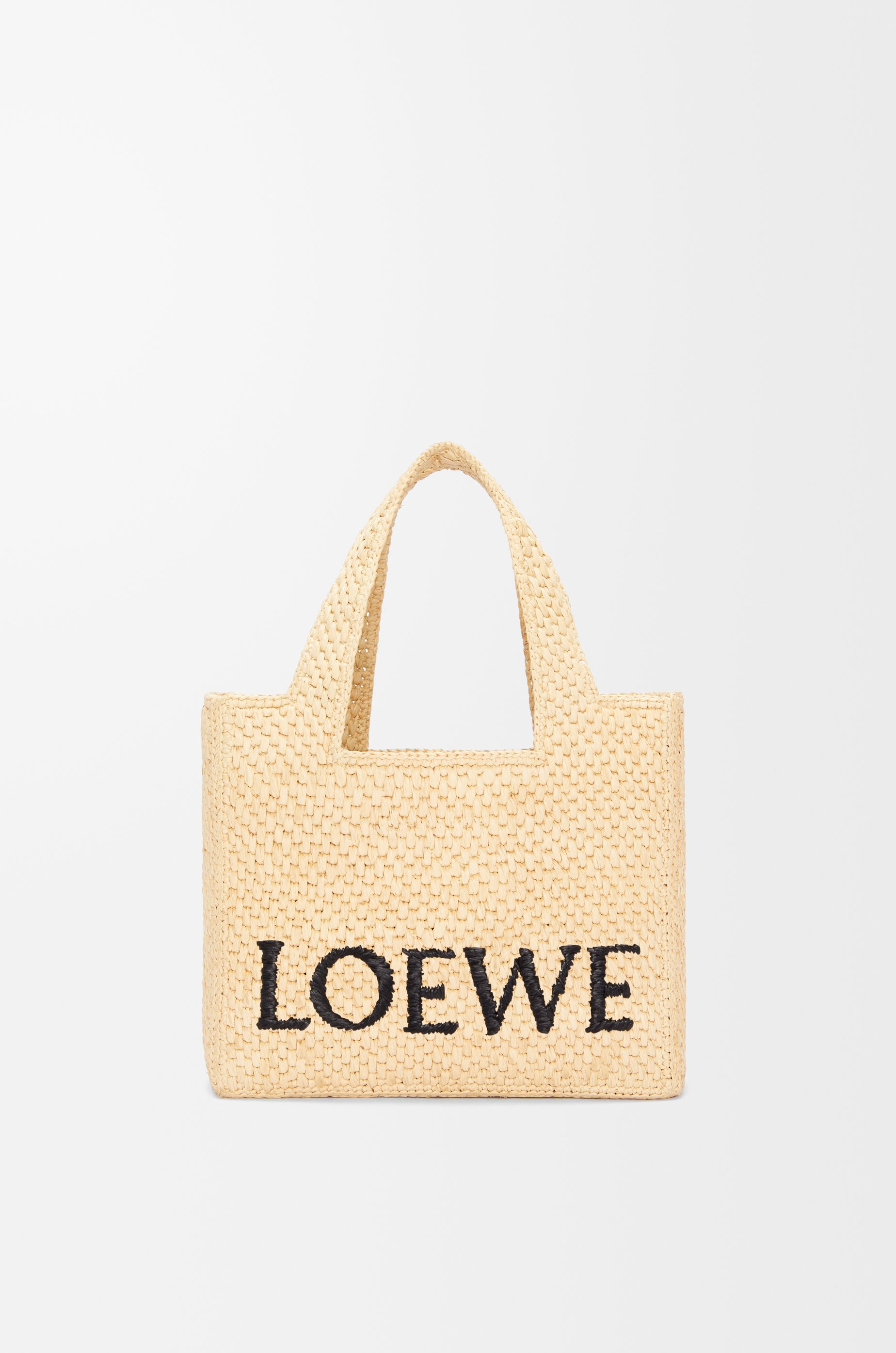 Small LOEWE Font Tote in raffia Natural - LOEWE