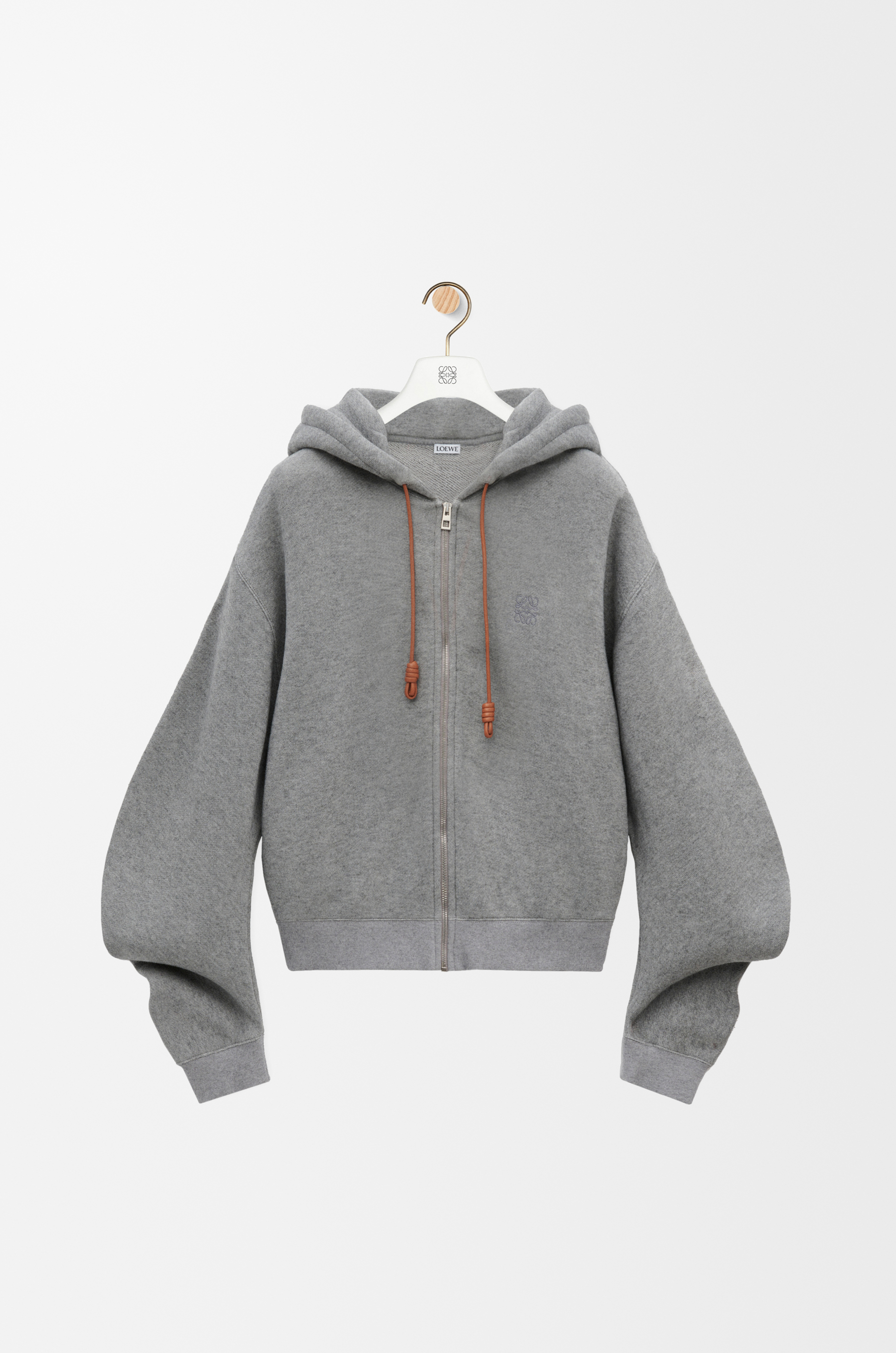 Flamenco hoodie in cotton and cashmere Grey - LOEWE USA Official
