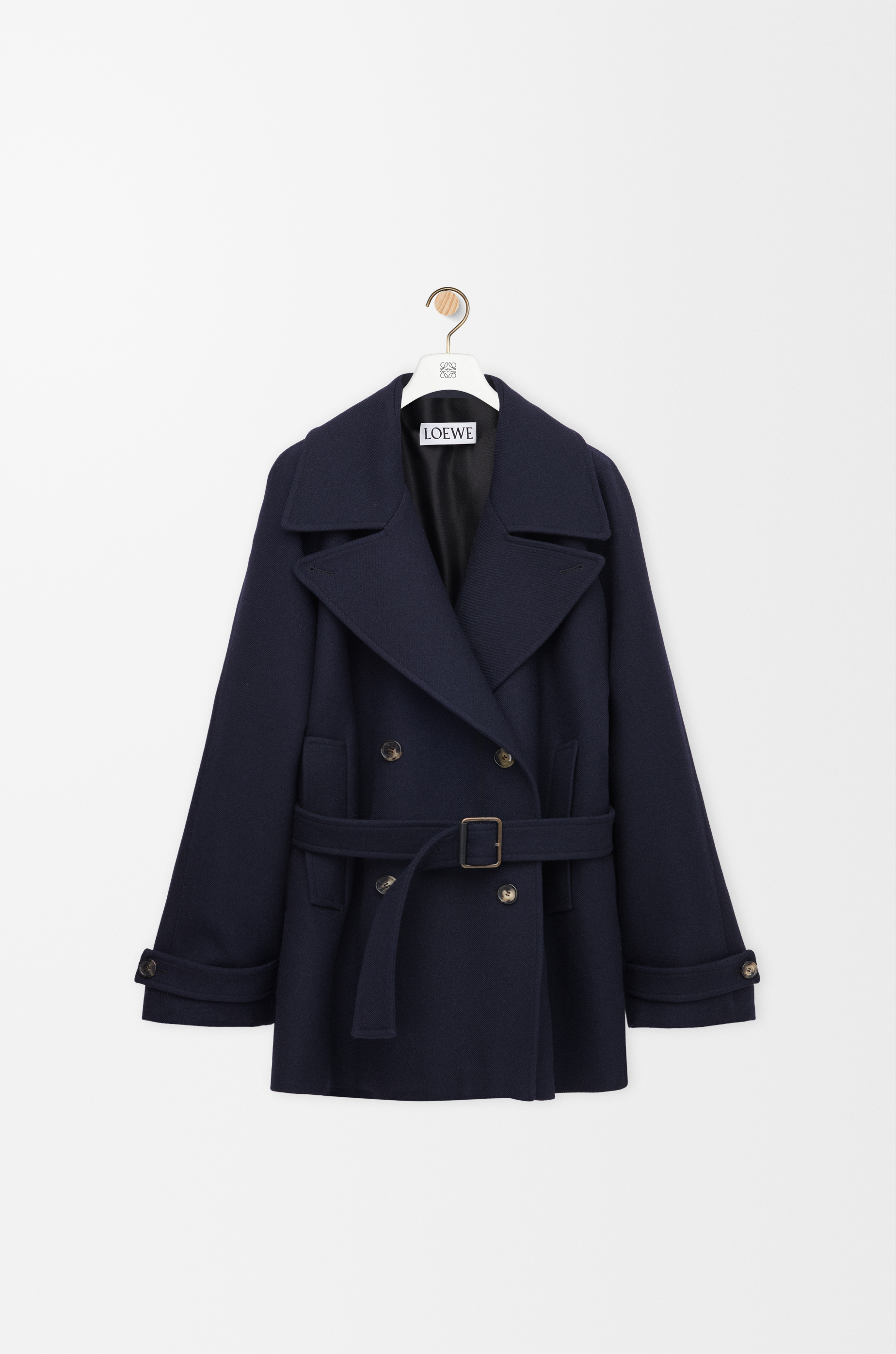 ロエベ LOEWE ネイビー ダブルブレスト チェスターコート 46 ロエベ LOEWE ネイビー ダブルブレスト チェスターコート 46