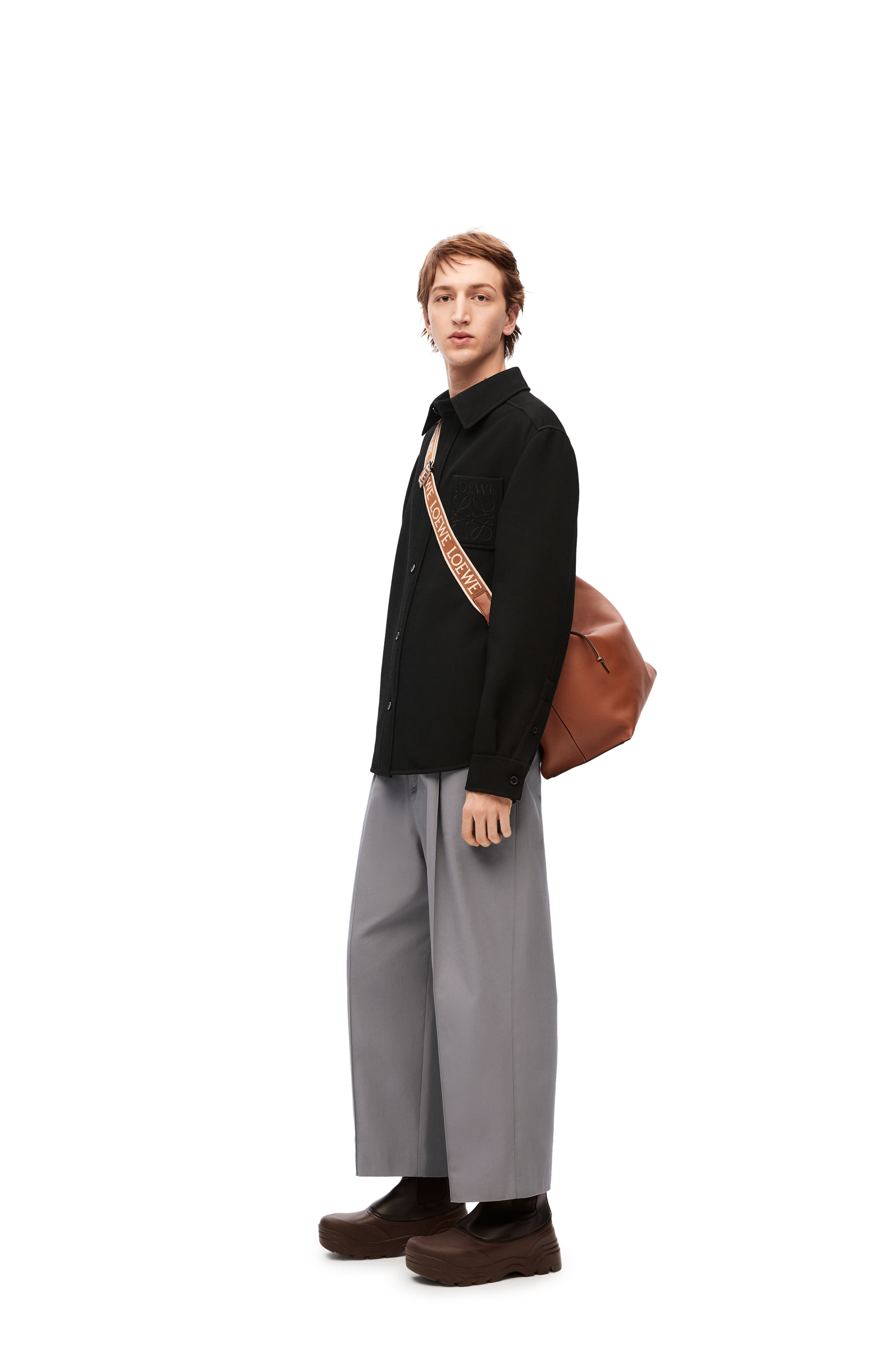 Low crotch trousers in cotton Medium Grey - LOEWE