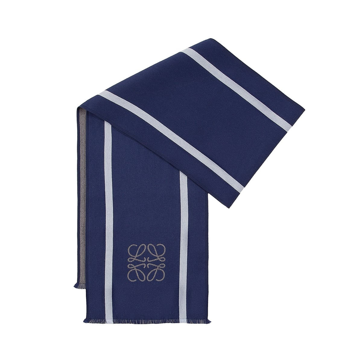 30X200 アナグラム&ストライプ スカーフ ブルー - ロエベ 日本 公式サイト