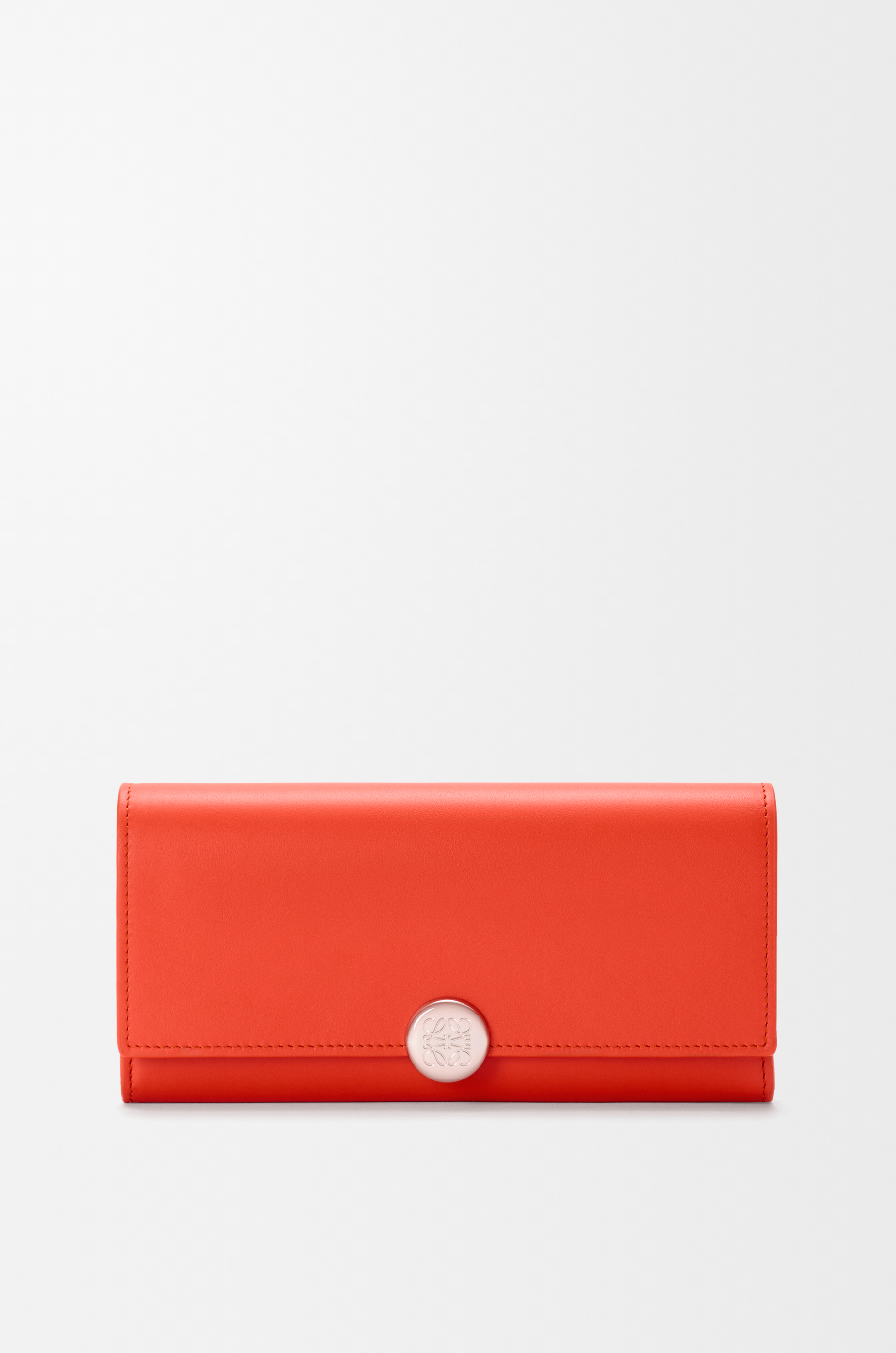 Pebble continental wallet in shiny nappa calfskin Orange - LOEWE