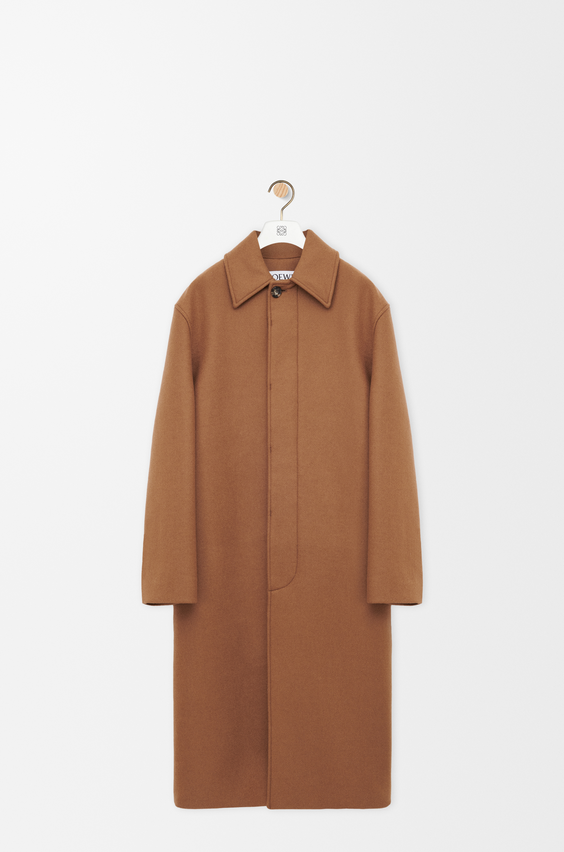 Loewe Belted Coat In Wool Size: 50 For Man In Brown