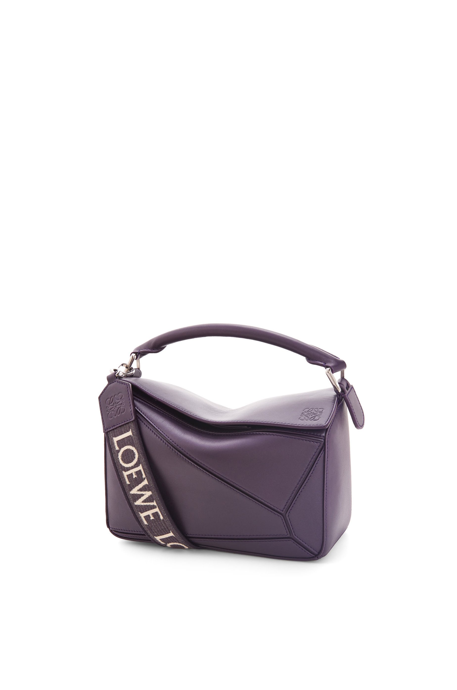 Loewe Puzzle Small Bag in Deep Aubergine