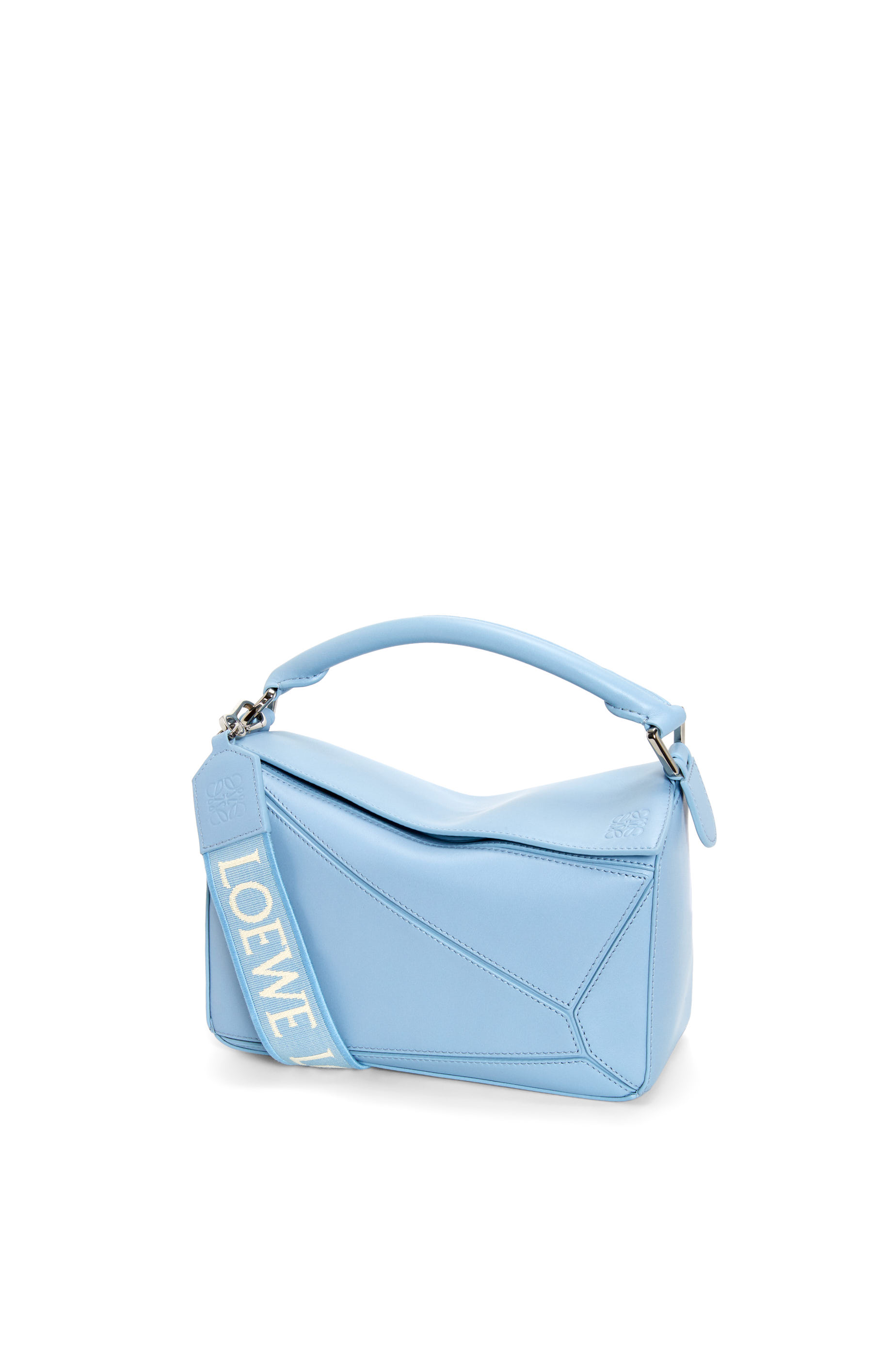 Small Puzzle bag in satin calfskin Dusty Blue - LOEWE