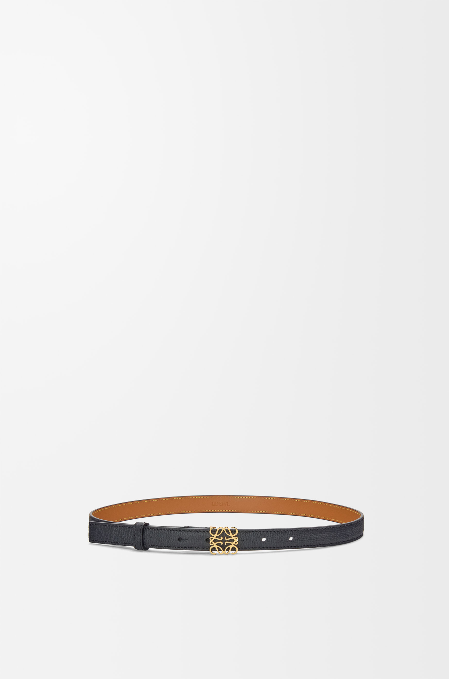 ベルト LOEWE BELT (E821Z15X02 BLACKGOLD) Anagram belt in pebble grain calfskin Black - LOEWE