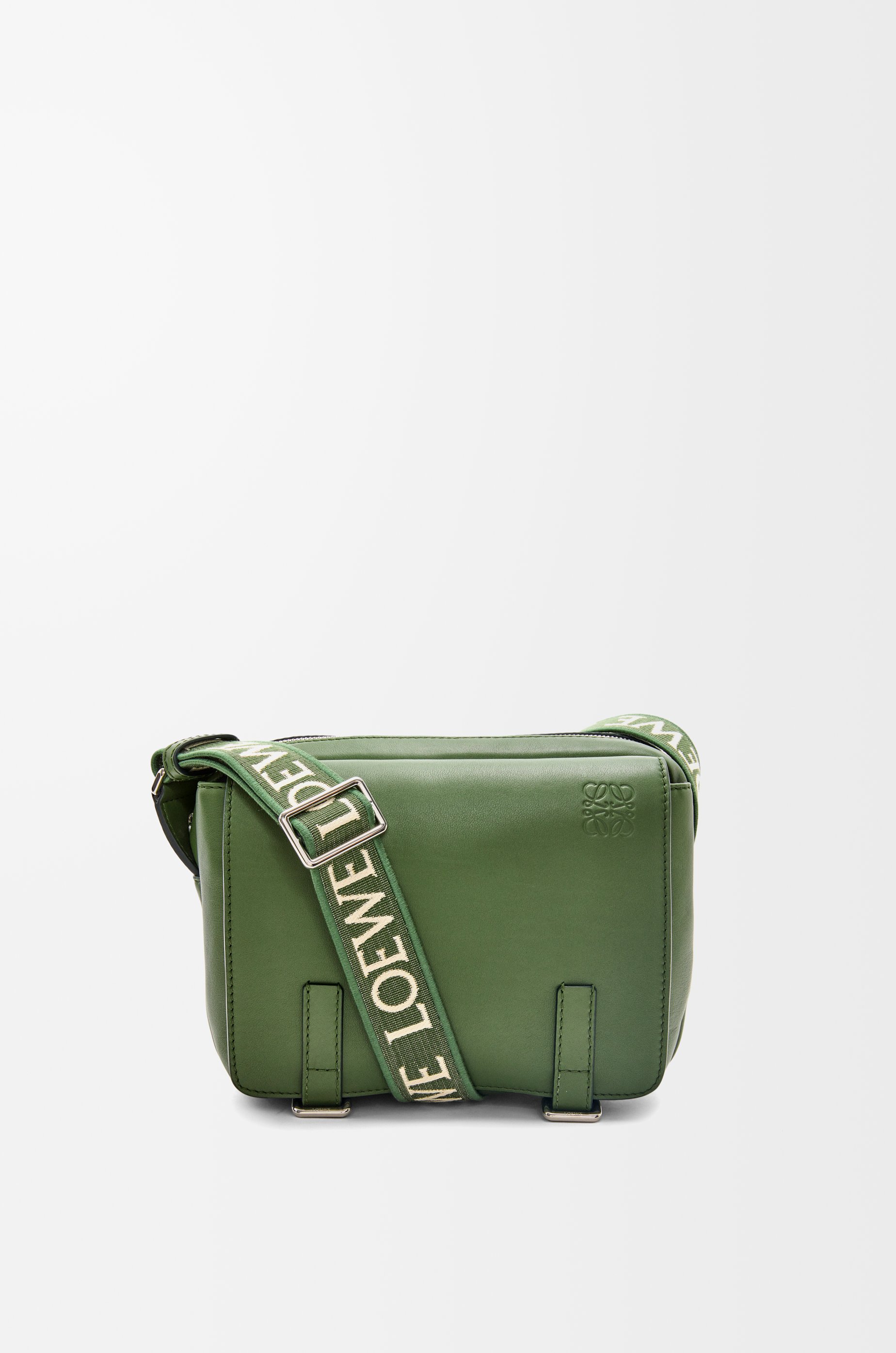 Small Cubi Crossbody bag in supple smooth calfskin and jacquard Hunter  Green - LOEWE