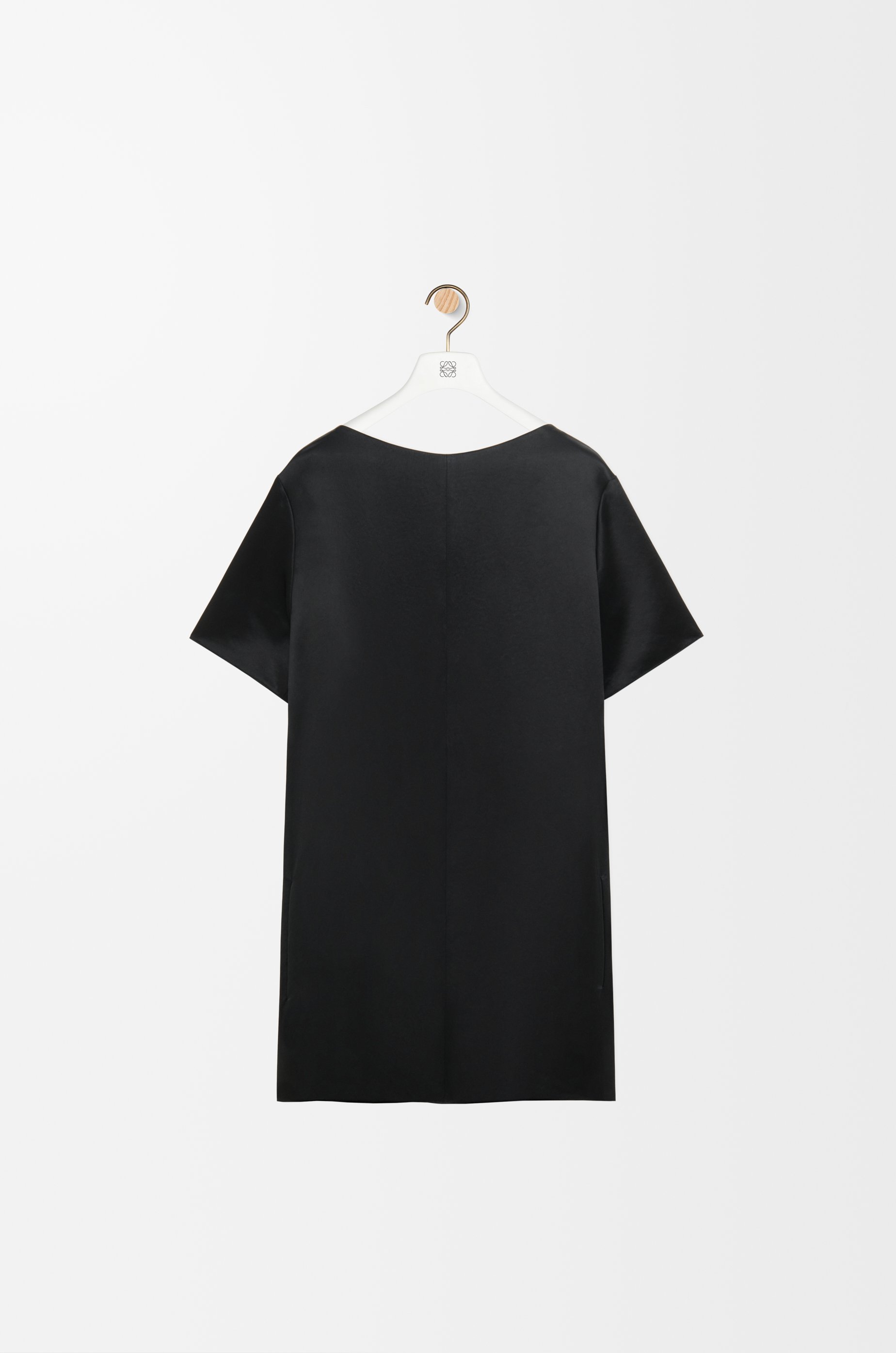 Chain dress in technical satin Black - LOEWE
