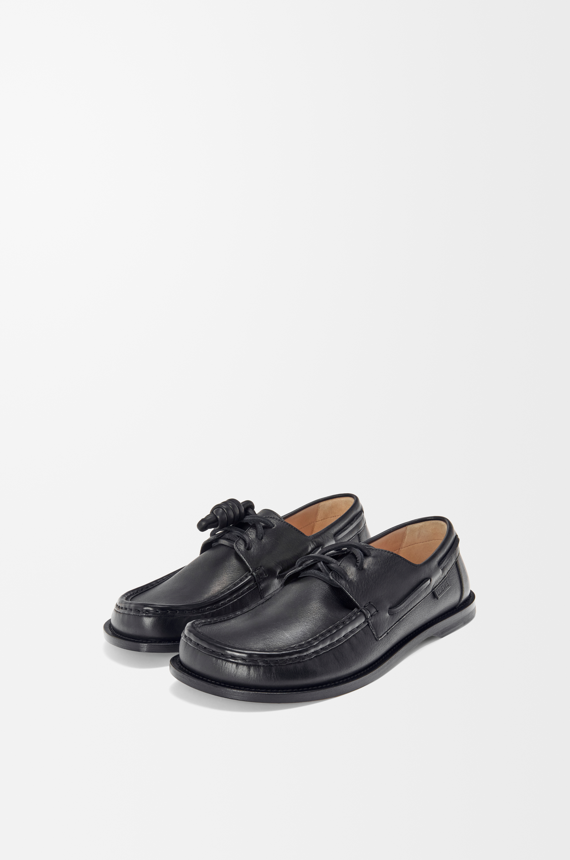 LOEWE Campo boat shoe in soft calfskin Black