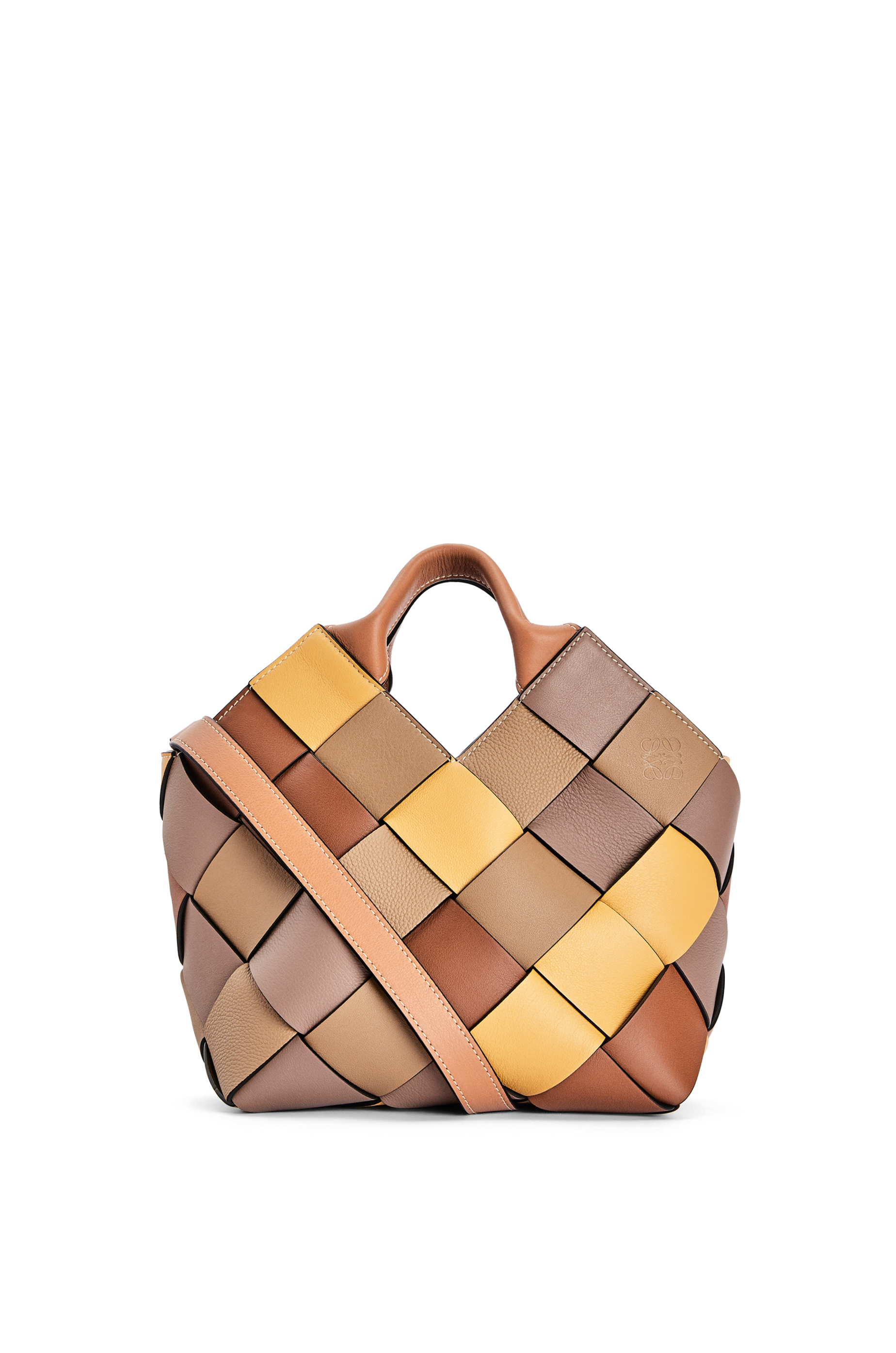 Small Surplus Leather Woven basket bag 