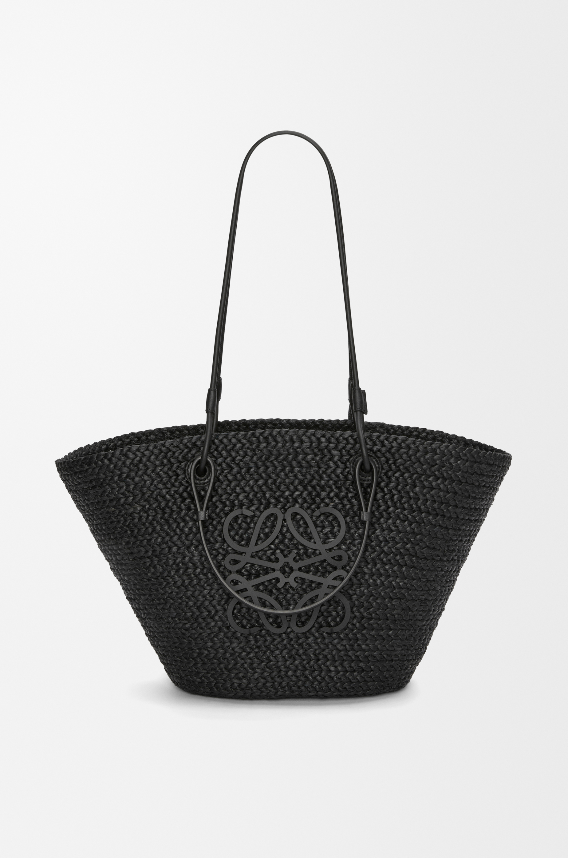 LOEWE リピートアナグラム トートバッグ ジャガード 息苦しく 黒 ロゴ 