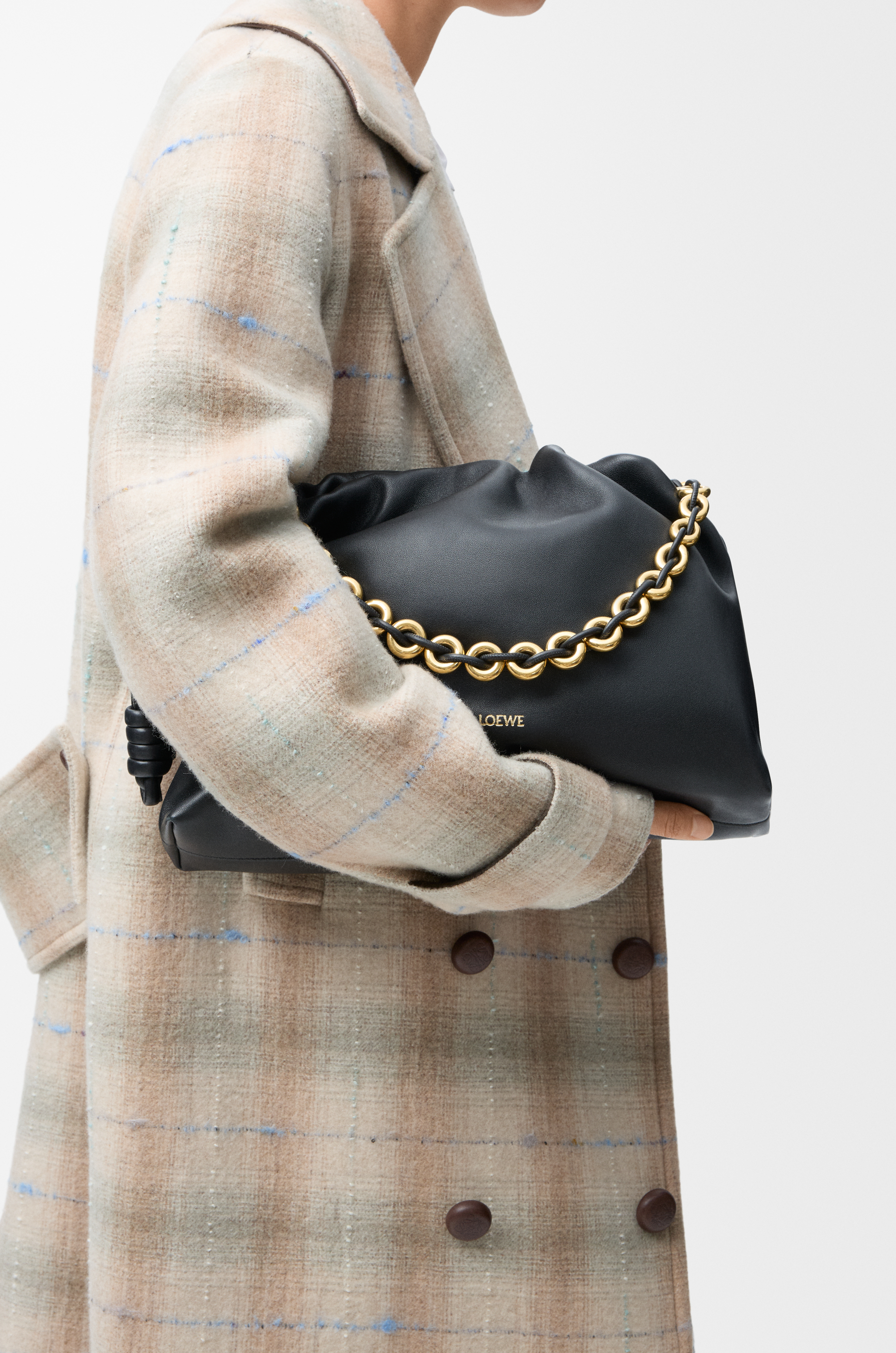 Loewe Large Flamenco Purse In Mellow Nappa Lambskin For Woman In Black