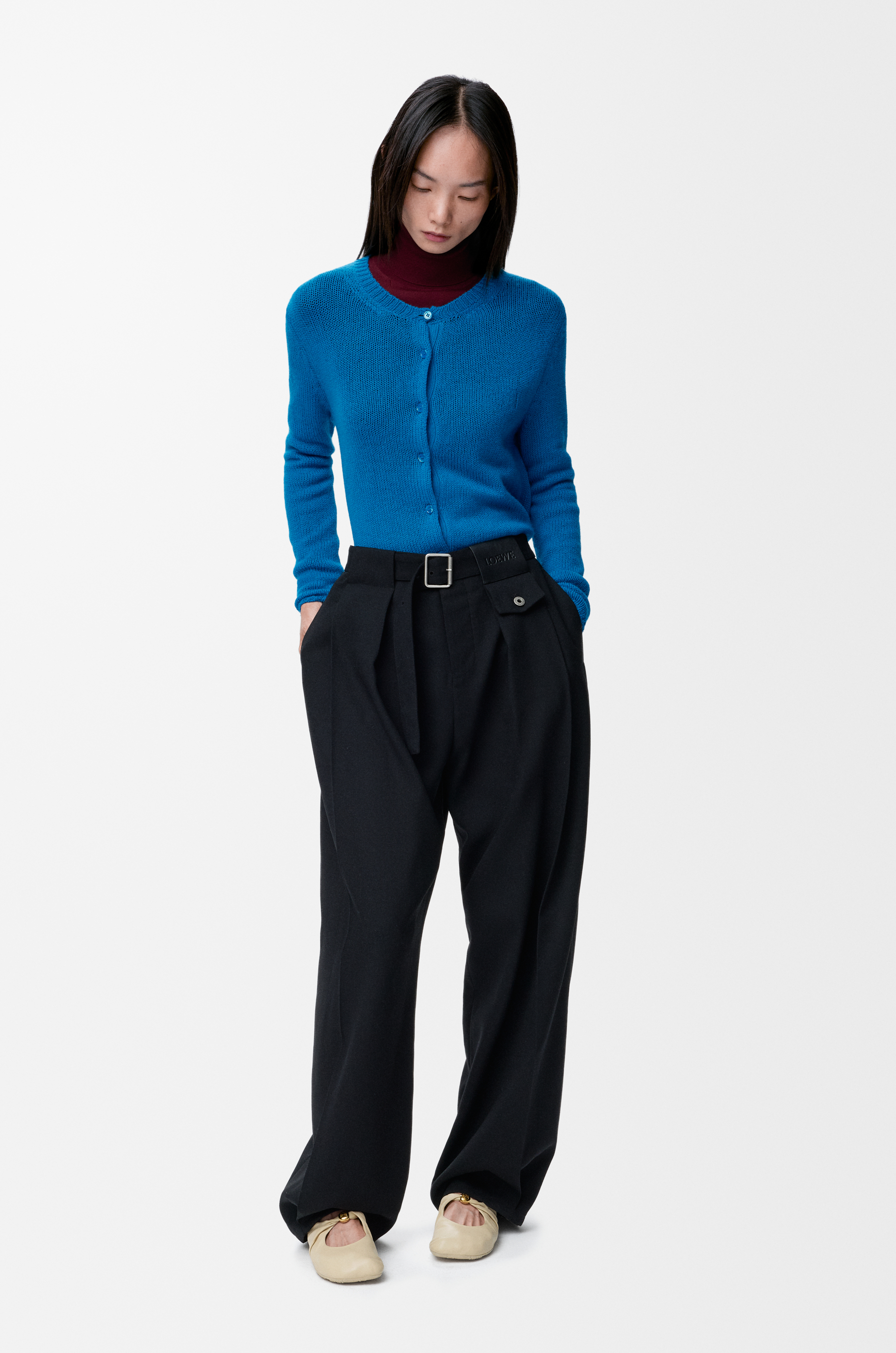 Loewe Cardigan In Cashmere Size:l For Woman In Blue