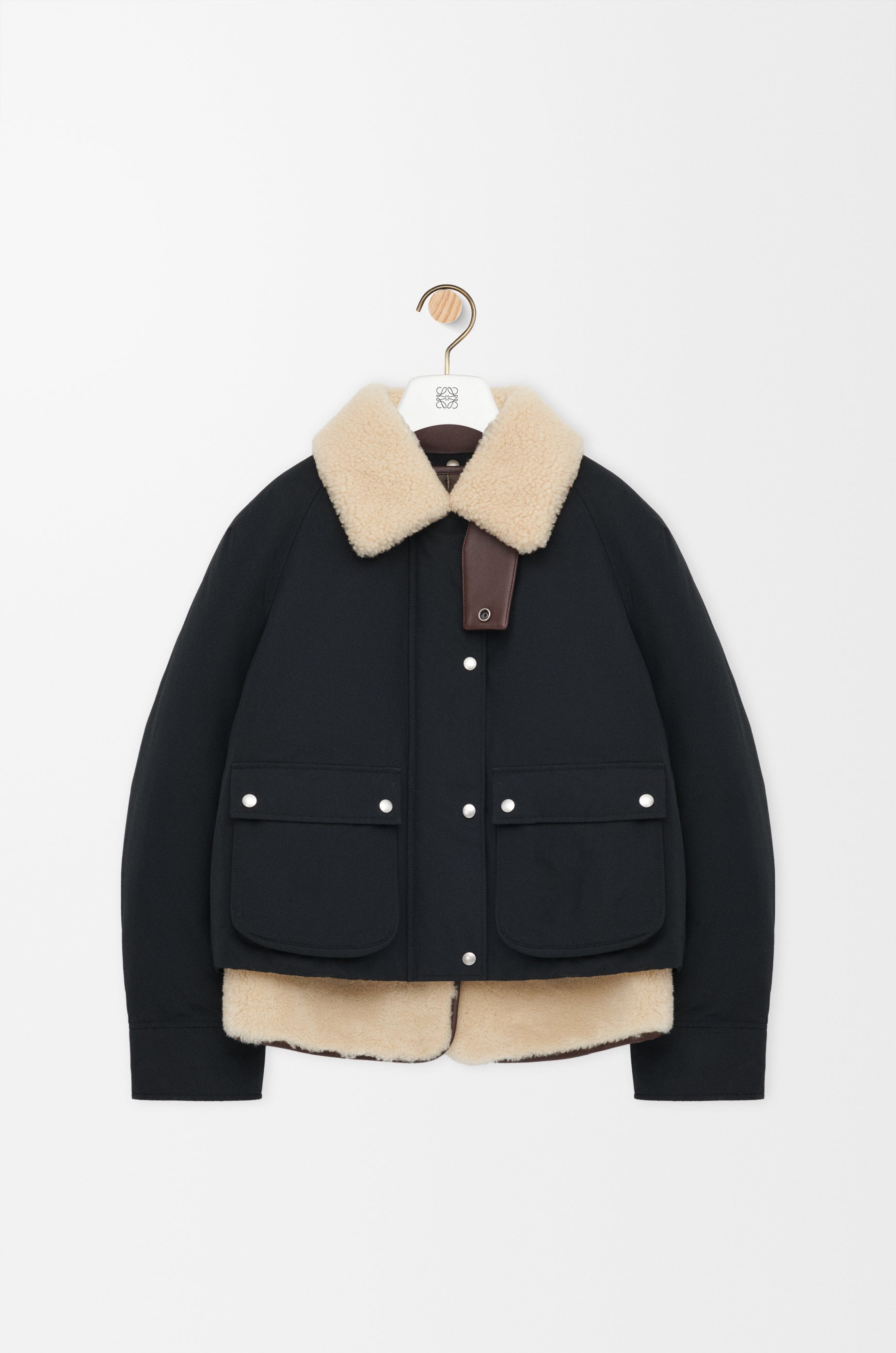 Puffer in shearling and cotton blend Black - LOEWE USA Official