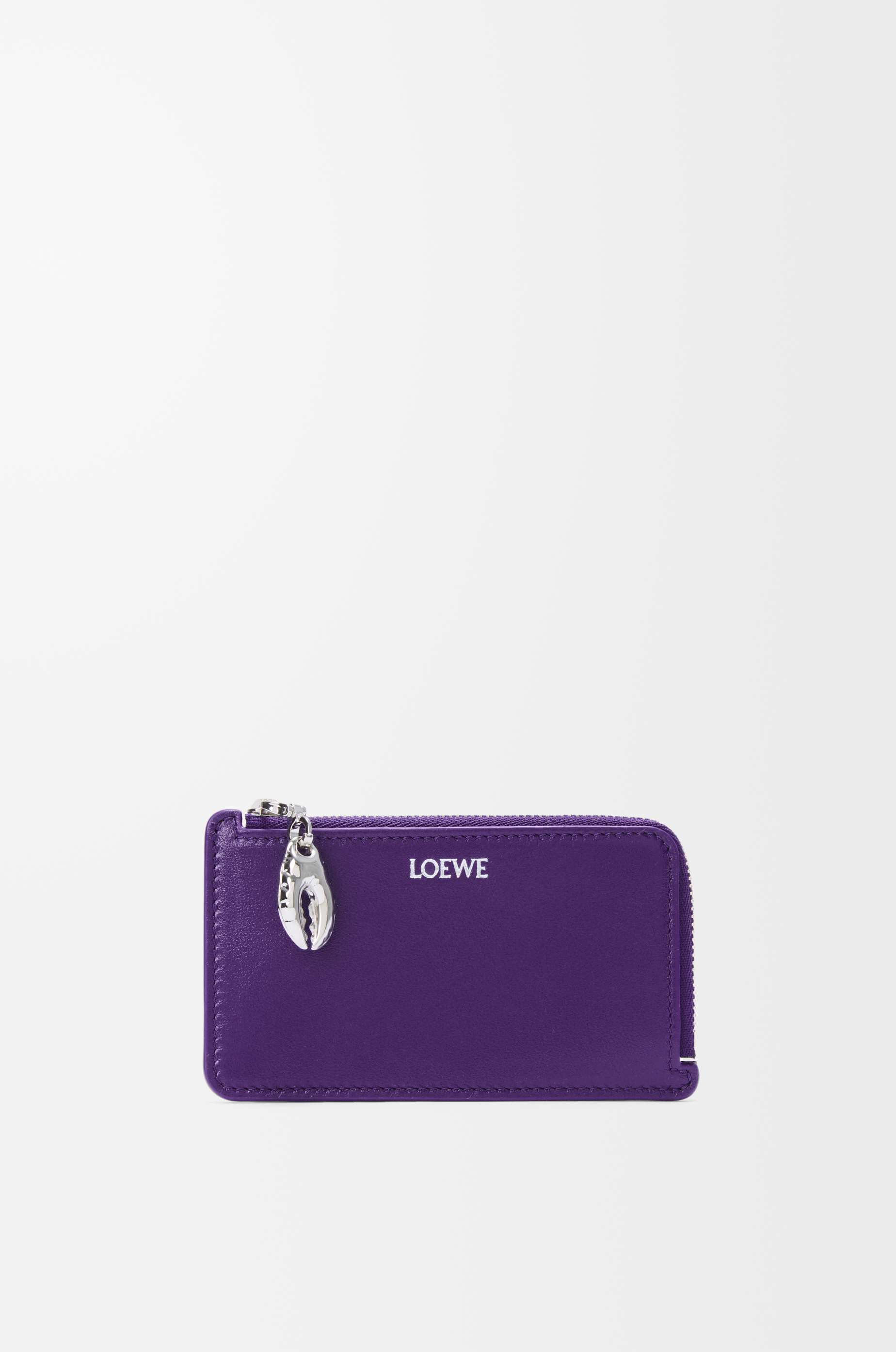 Loewe Claw Coin Cardholder In Glossy Lambskin For Woman In Deep Purple