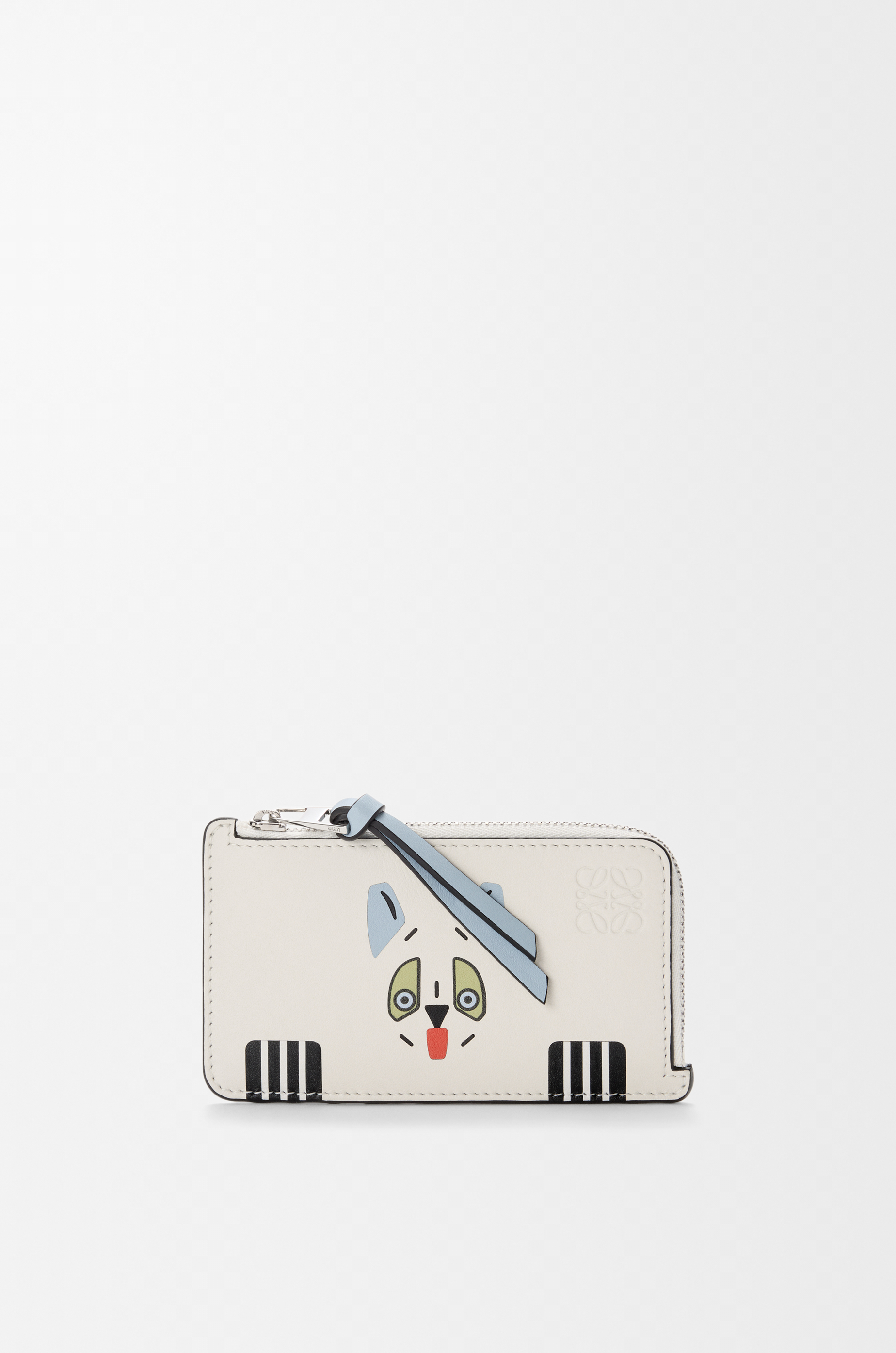 Futurist Cat coin cardholder in classic calfskin White - LOEWE