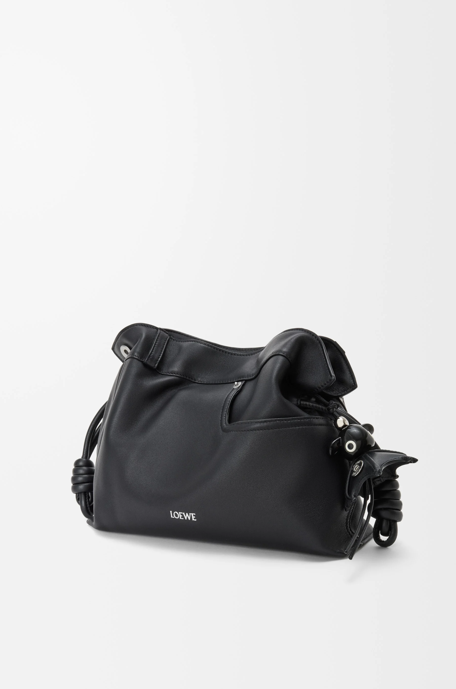 LOEWE Charm Biker Puzz en piel de cordero Negro
